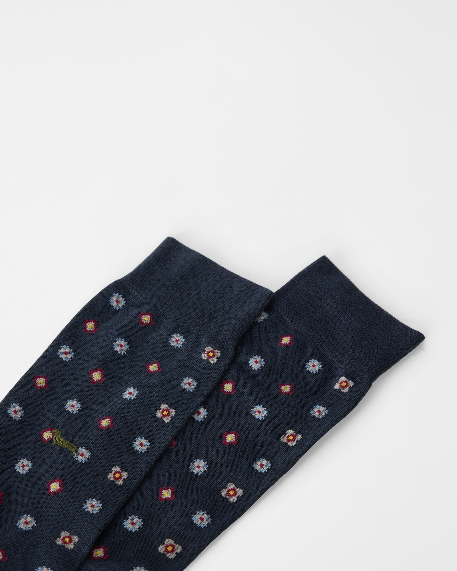 Tie-Pattern Socks, NAVY BLUE, large image number 2
