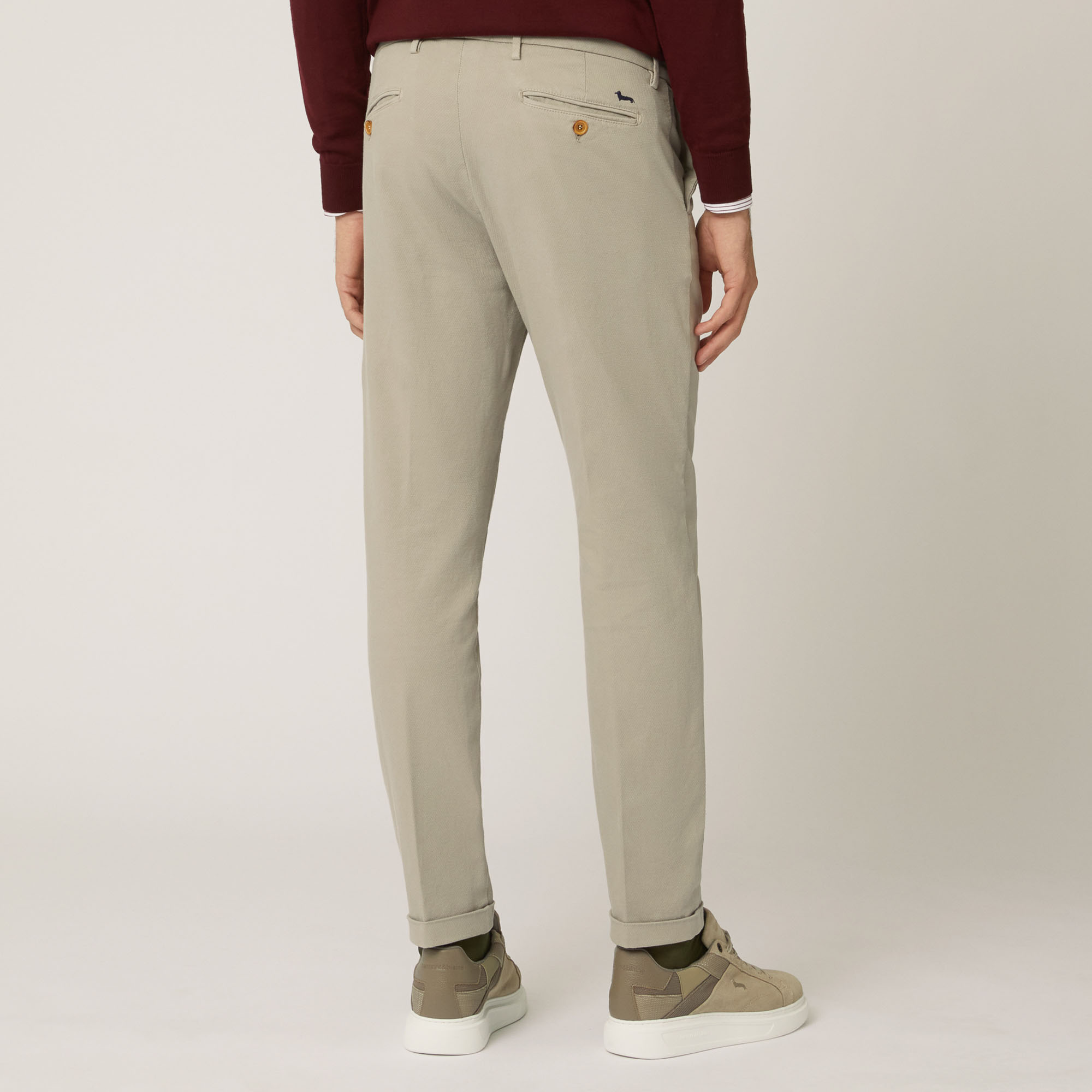 Pantalone In Cotone Stretch, Beige, large image number 1