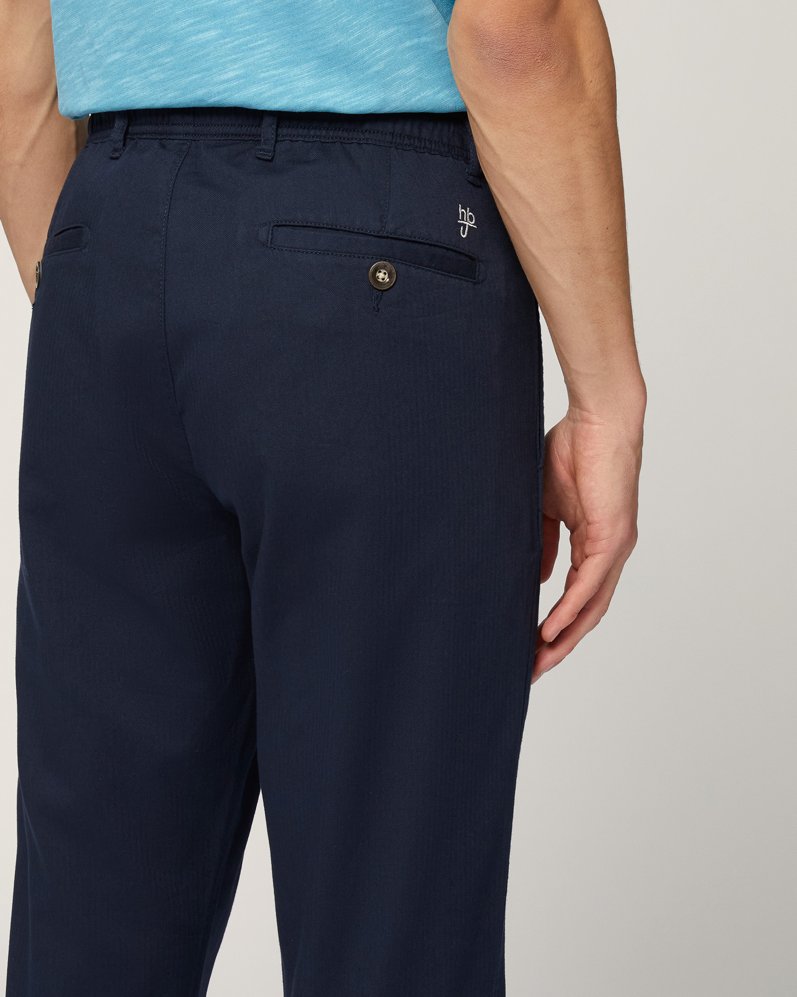 Chino Pants with Drawstring, Dark Blue, large image number 2