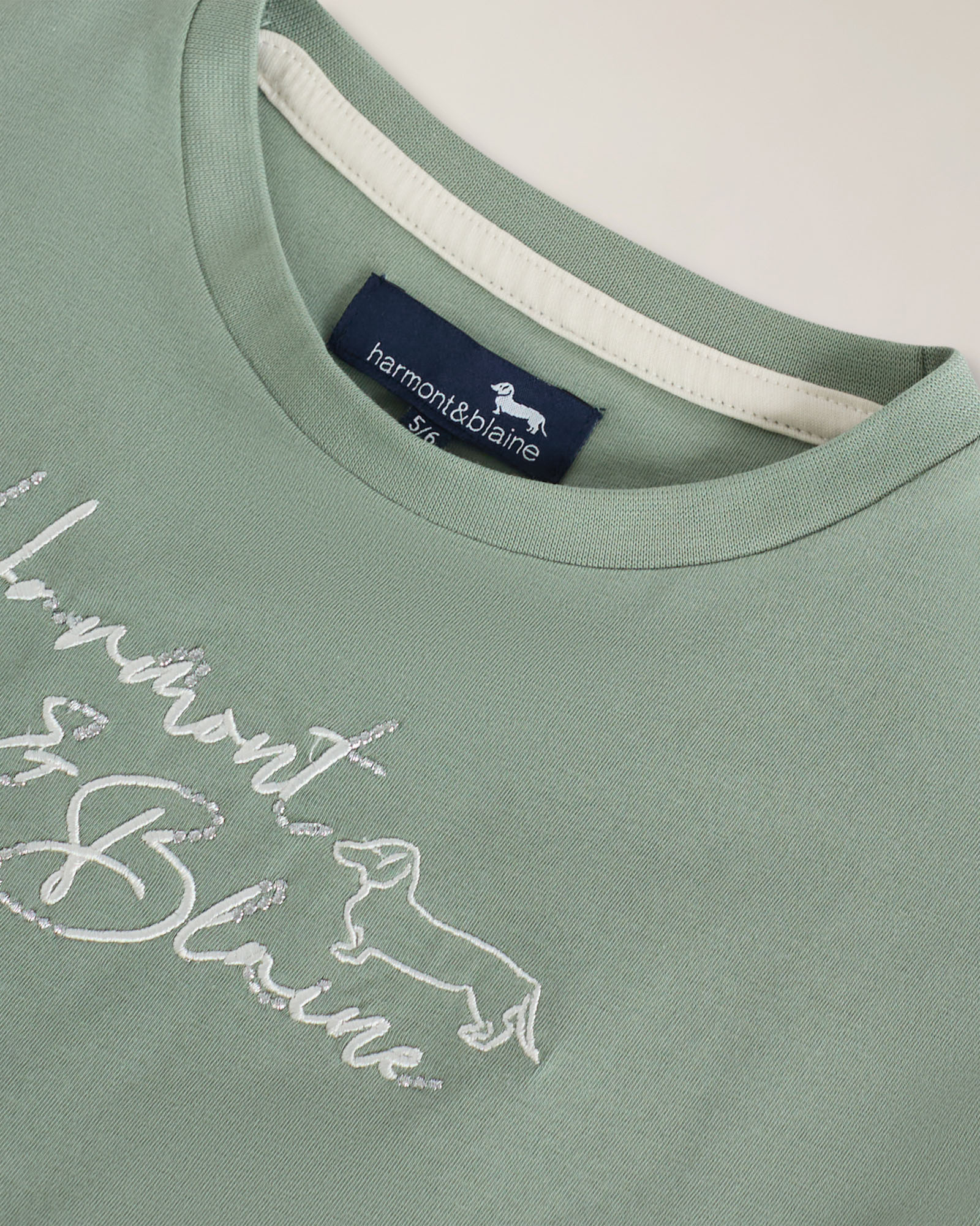 Long‑sleeve T‑shirt with logo, Beige, large image number 2