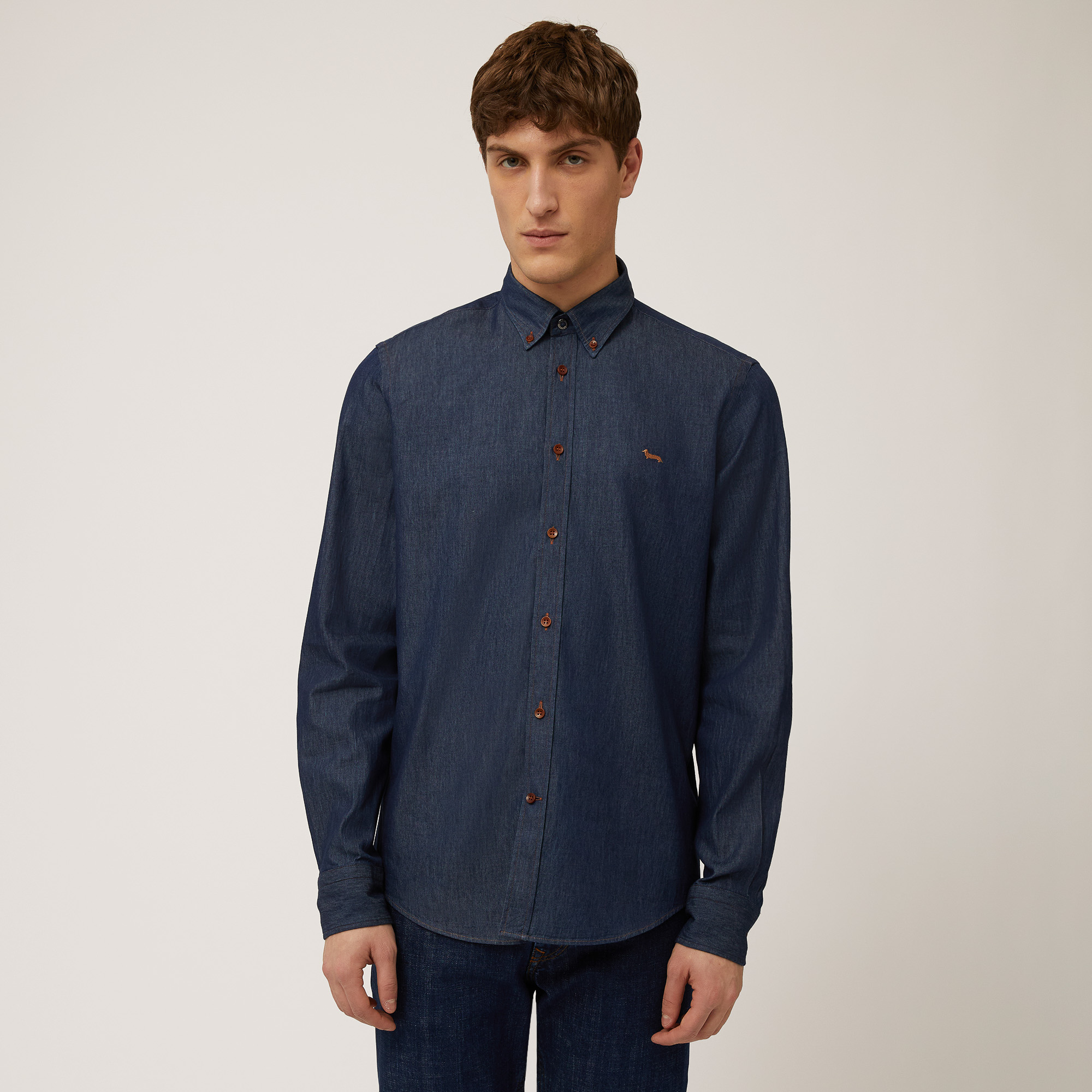 Camicia Regular Con Bassotto, Blu Navy, large