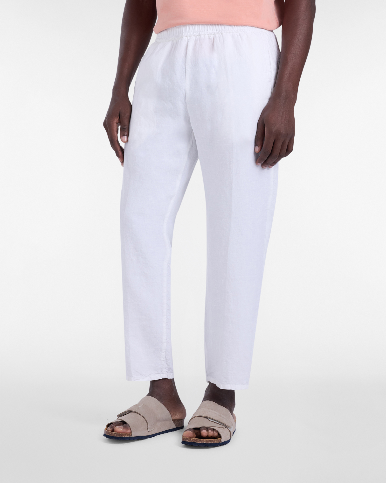 Pantaloni Uomo Postcard in Lino, Uomo, Bianco, Taglia: 46