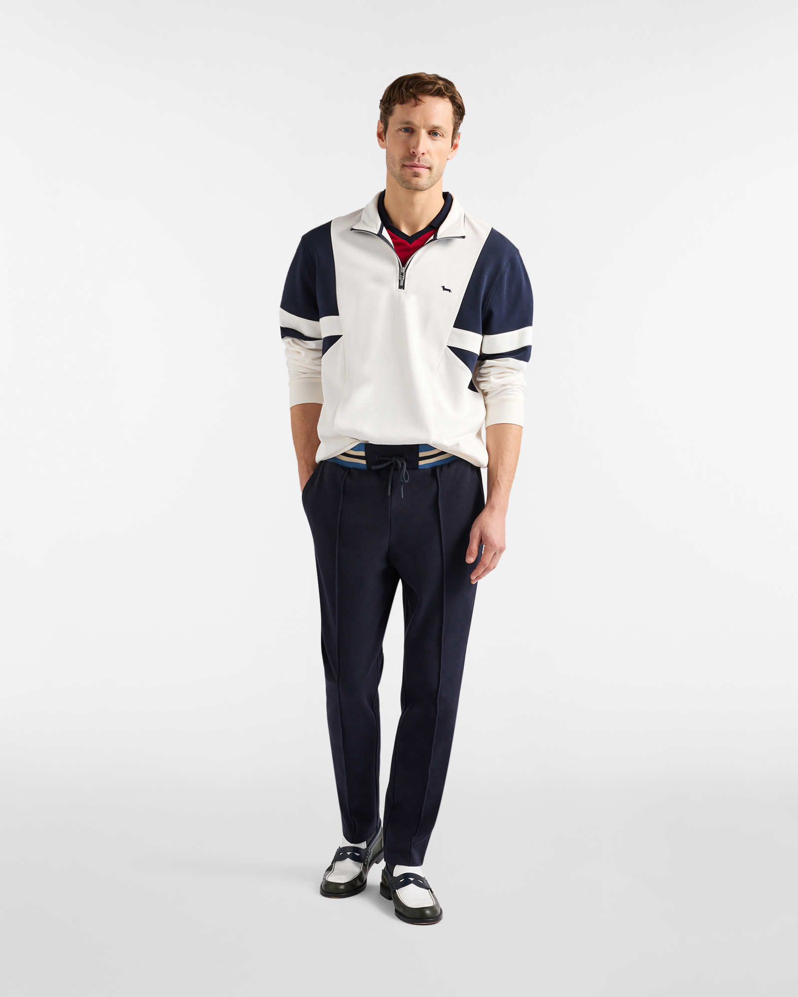 Half-zip color block sweatshirt, White, large image number 3