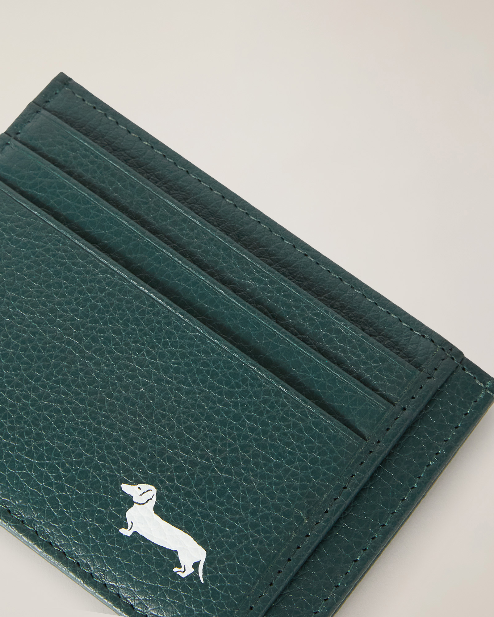 Leather Card Holder with Logo, Green, large image number 2