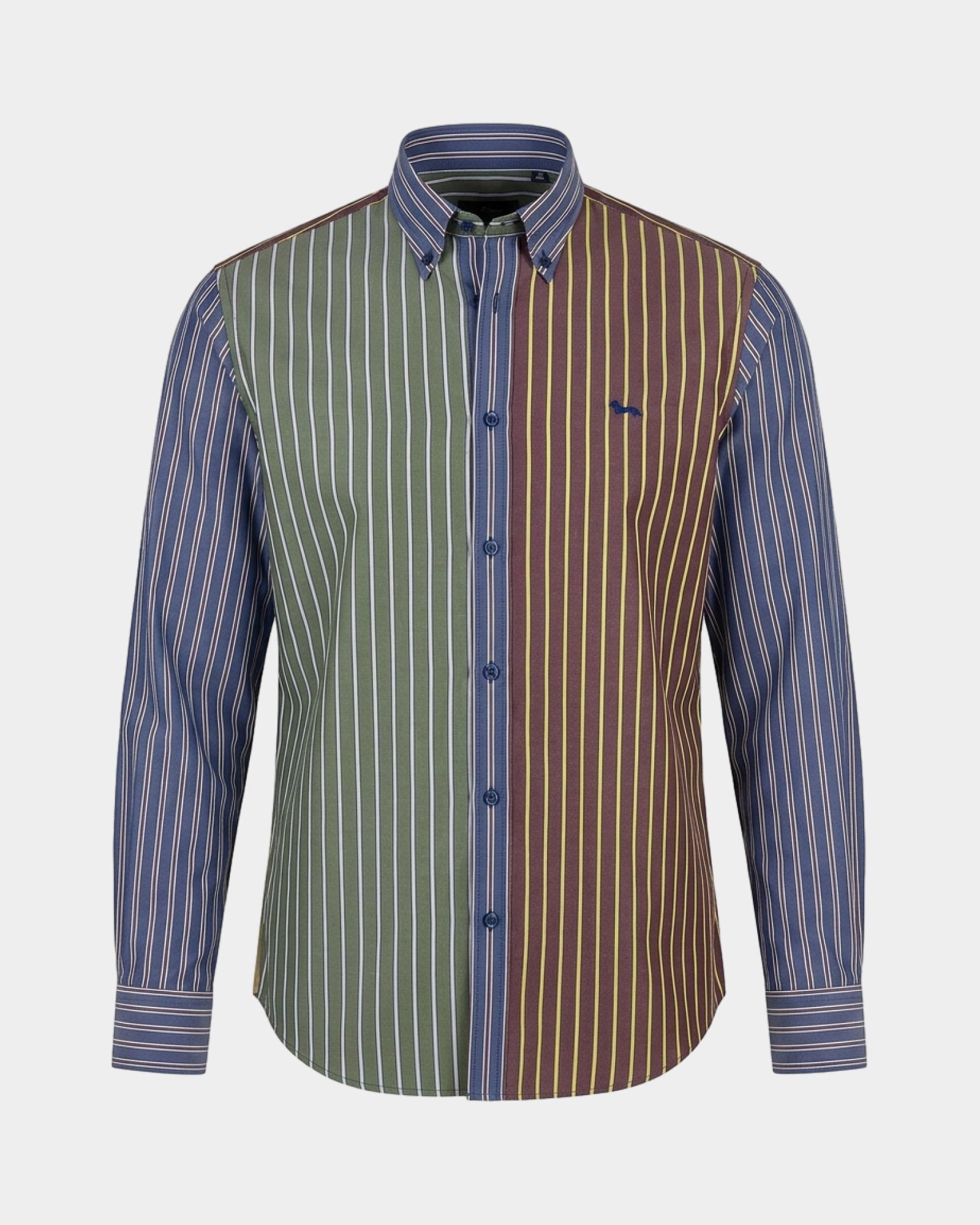 Men's regular-fit Piazzetta shirt with regimental stripes, NAVY BLUE, large