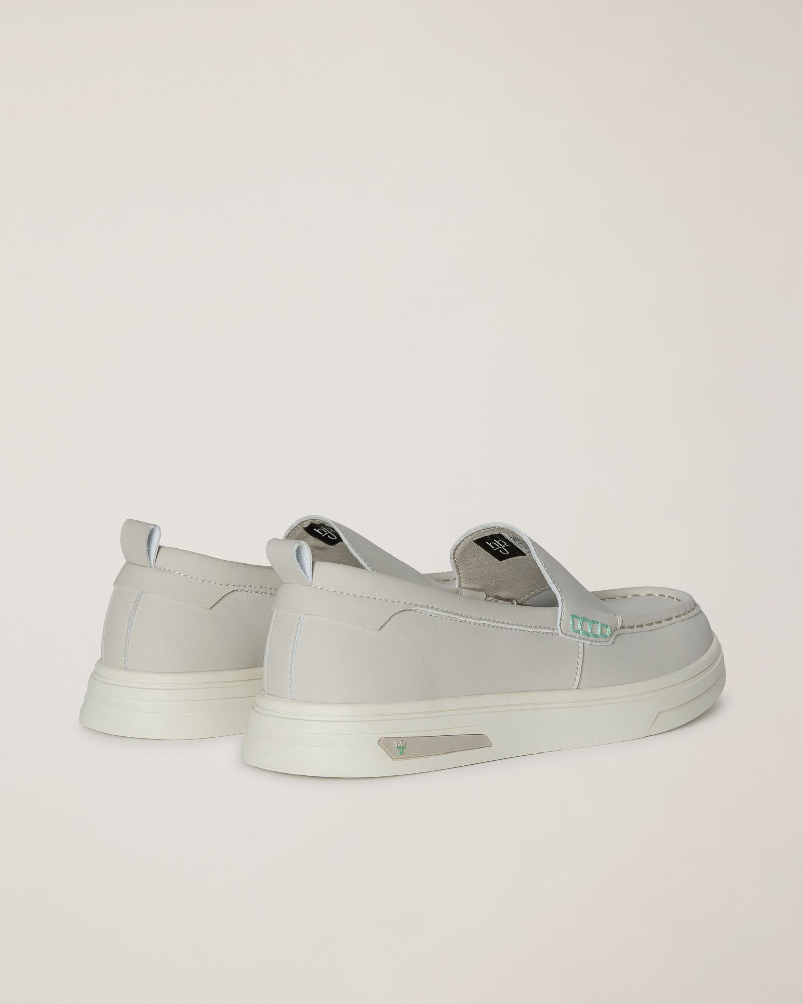 Leather Loafers with Contrast, Sand, large image number 2