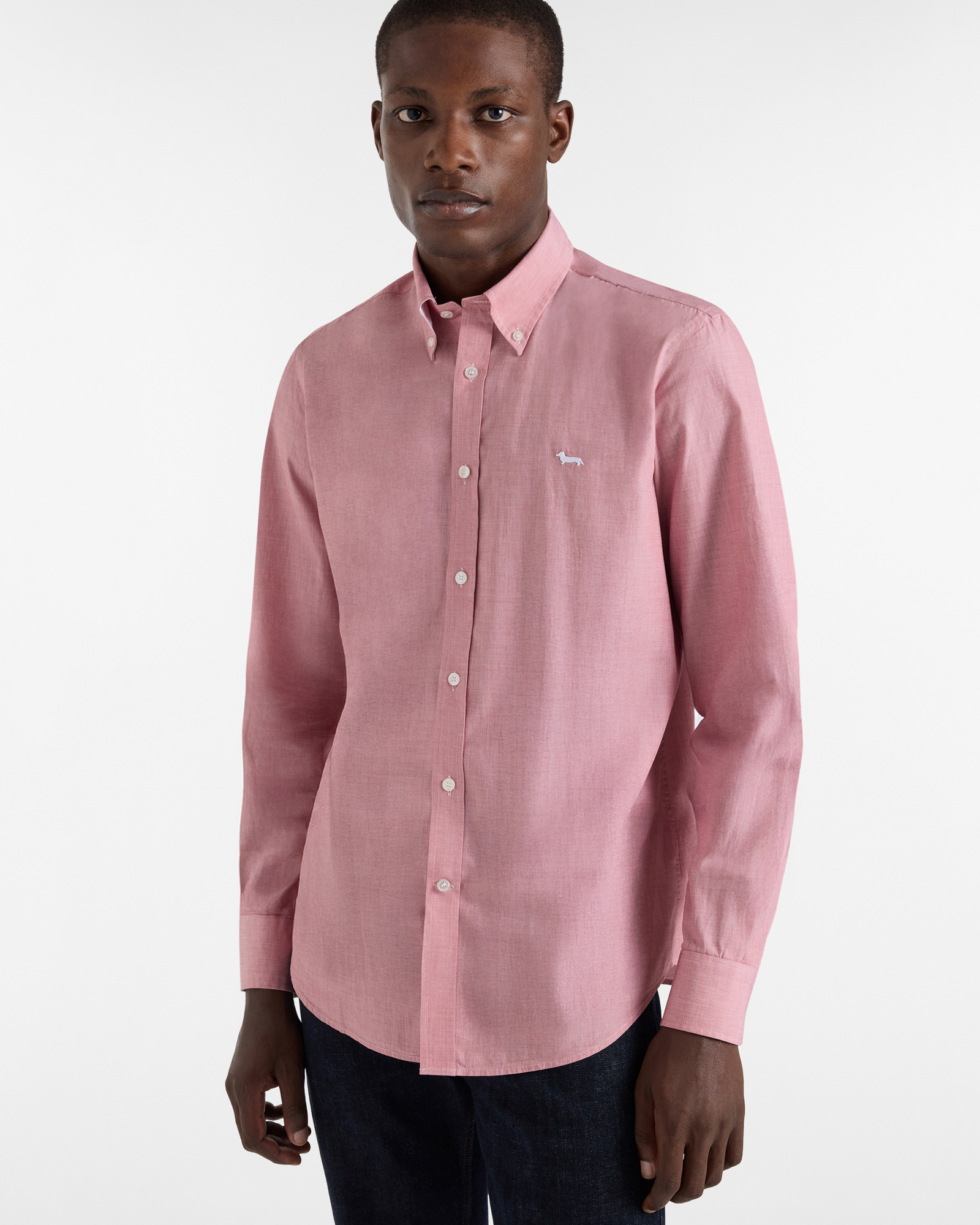 Regular Cotton Shirt with Dachshund, Ruby, large