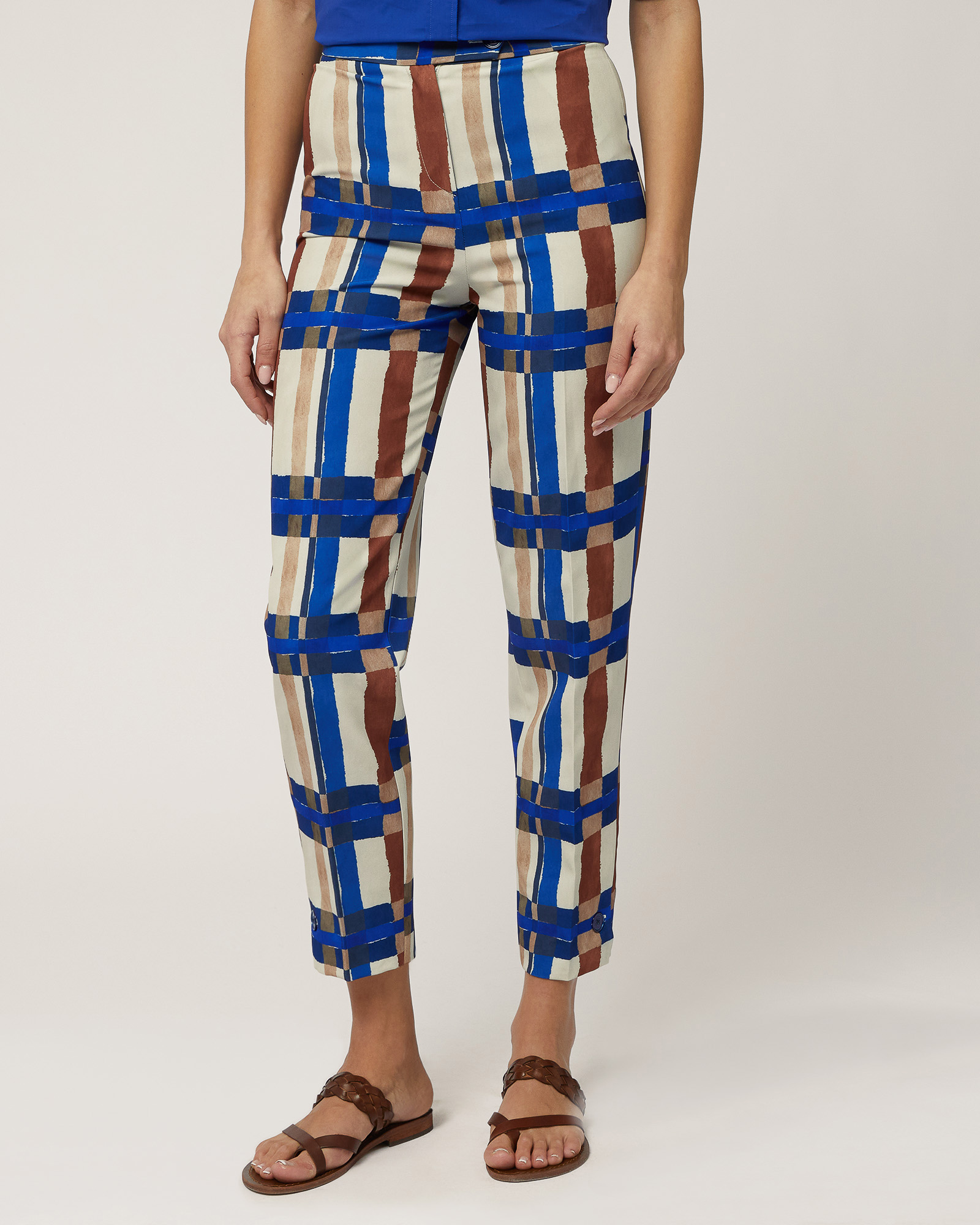 Pantaloni A Vita Alta A Quadri
