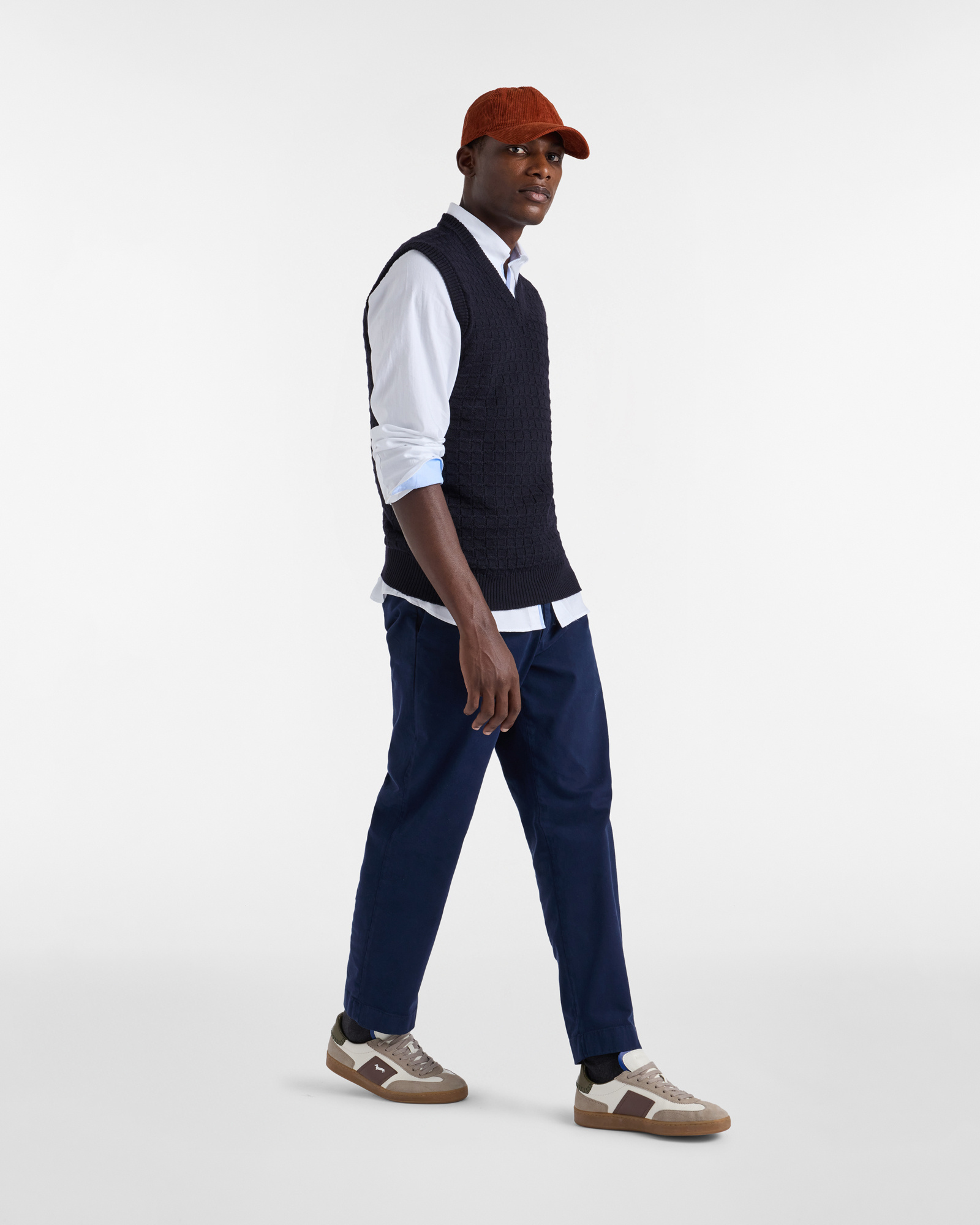 Vest with Checkered Pattern, Navy Blue, large image number 3