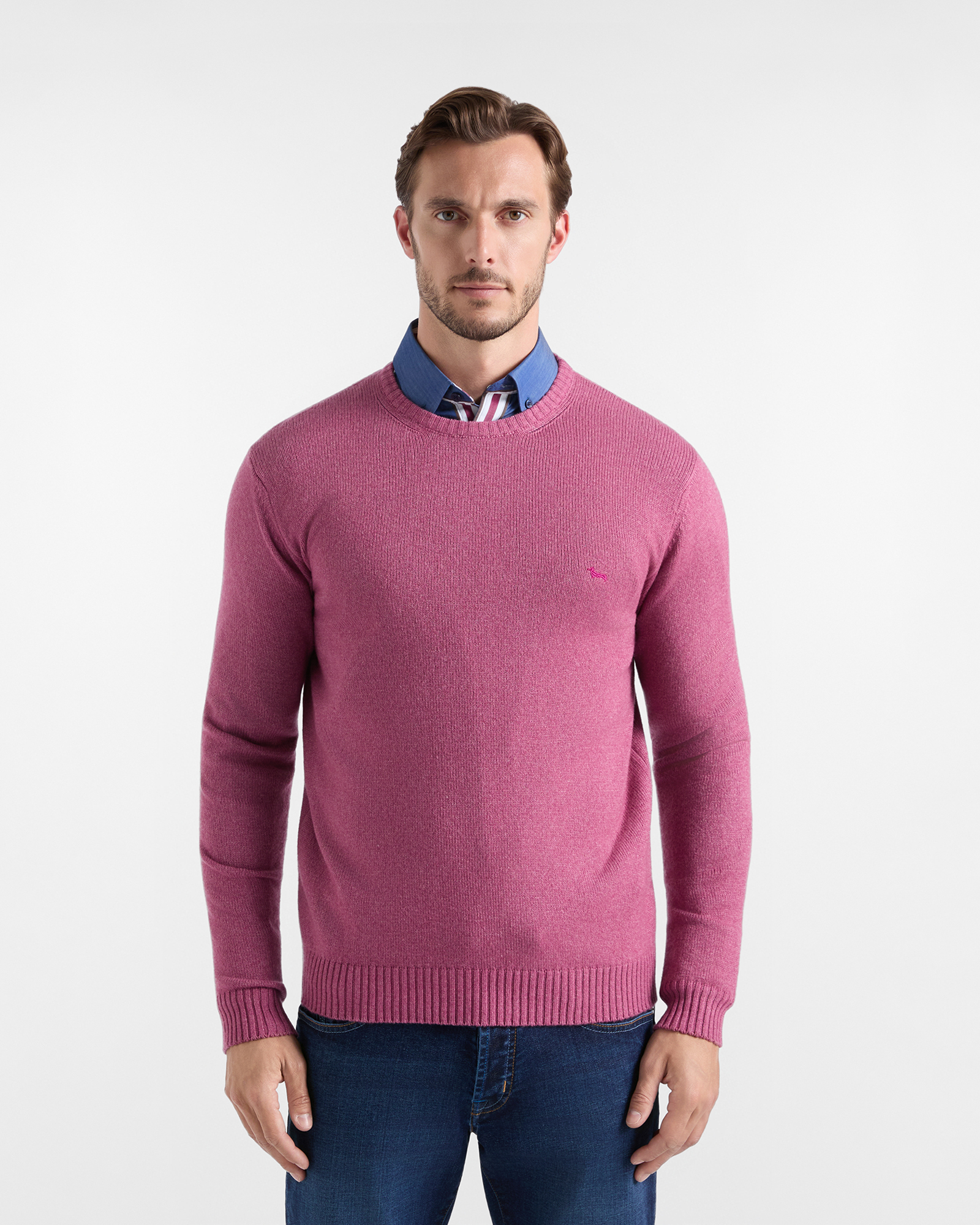 Men's Made in Italy regular fit sweater in red wool blend