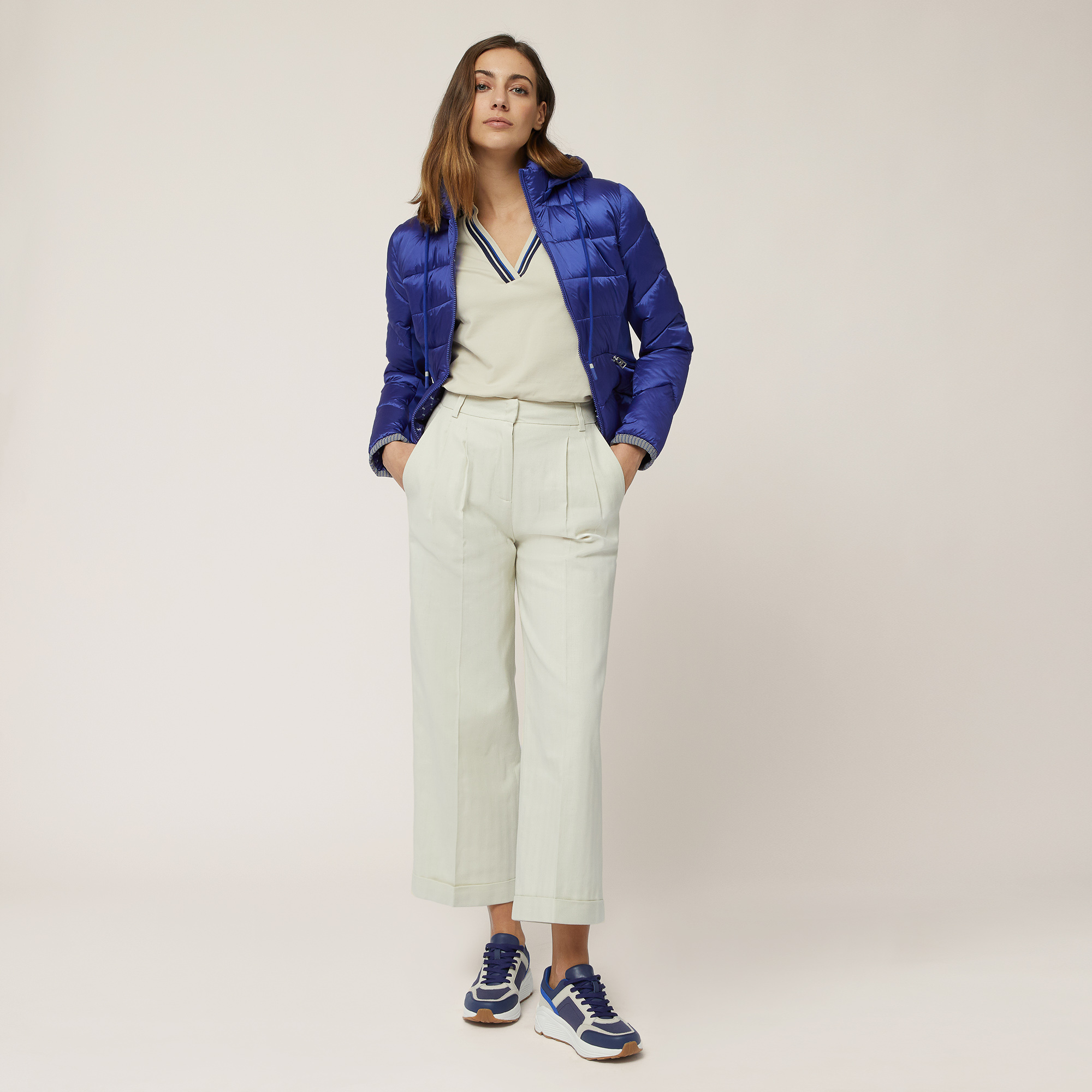 Jacket with Contrasting Trims, Light Blue, large image number 3