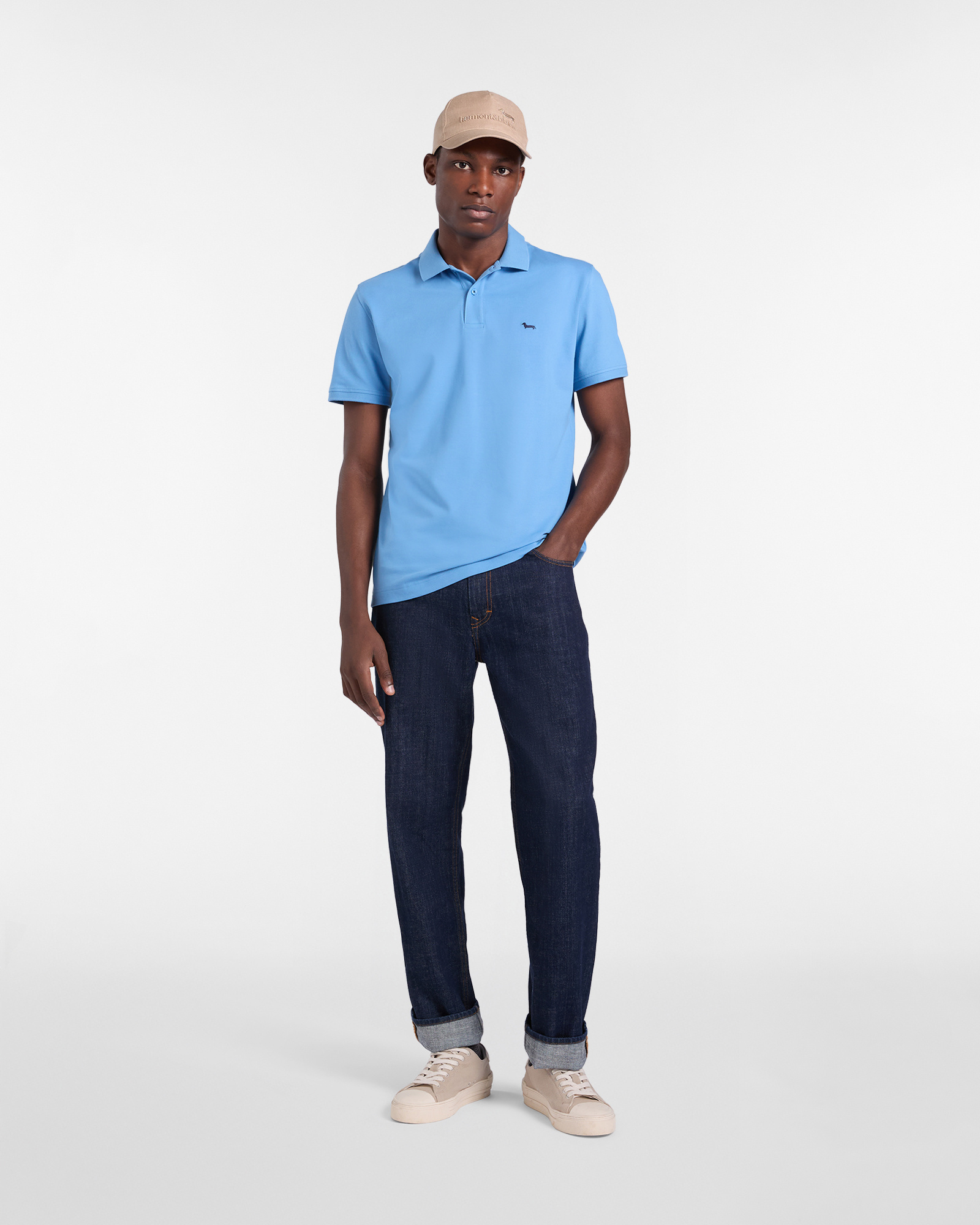 Basic stretch piqu&eacute; polo shirt, Blue, large image number 3