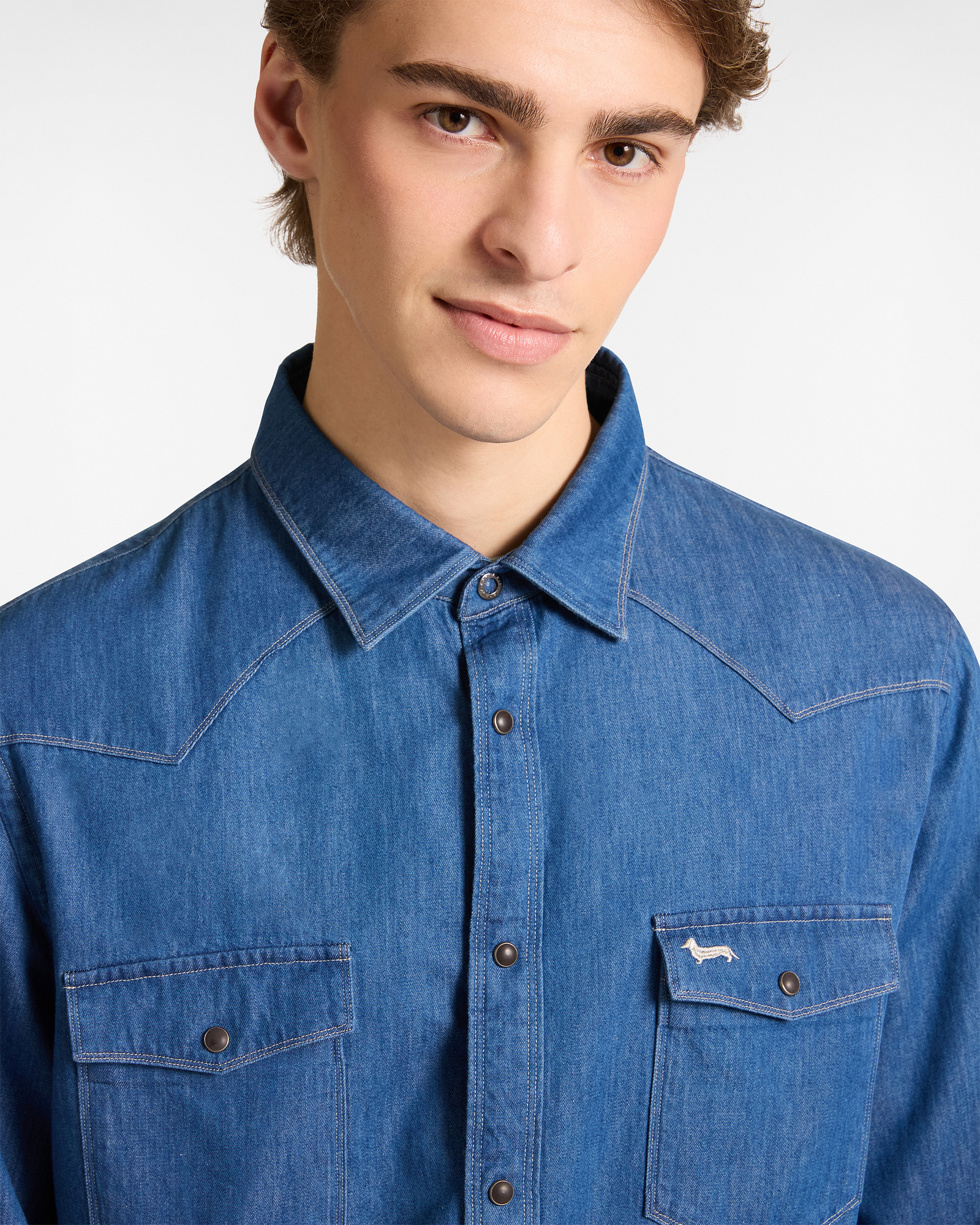 Denim Western Shirt, Denim Blue, large image number 2