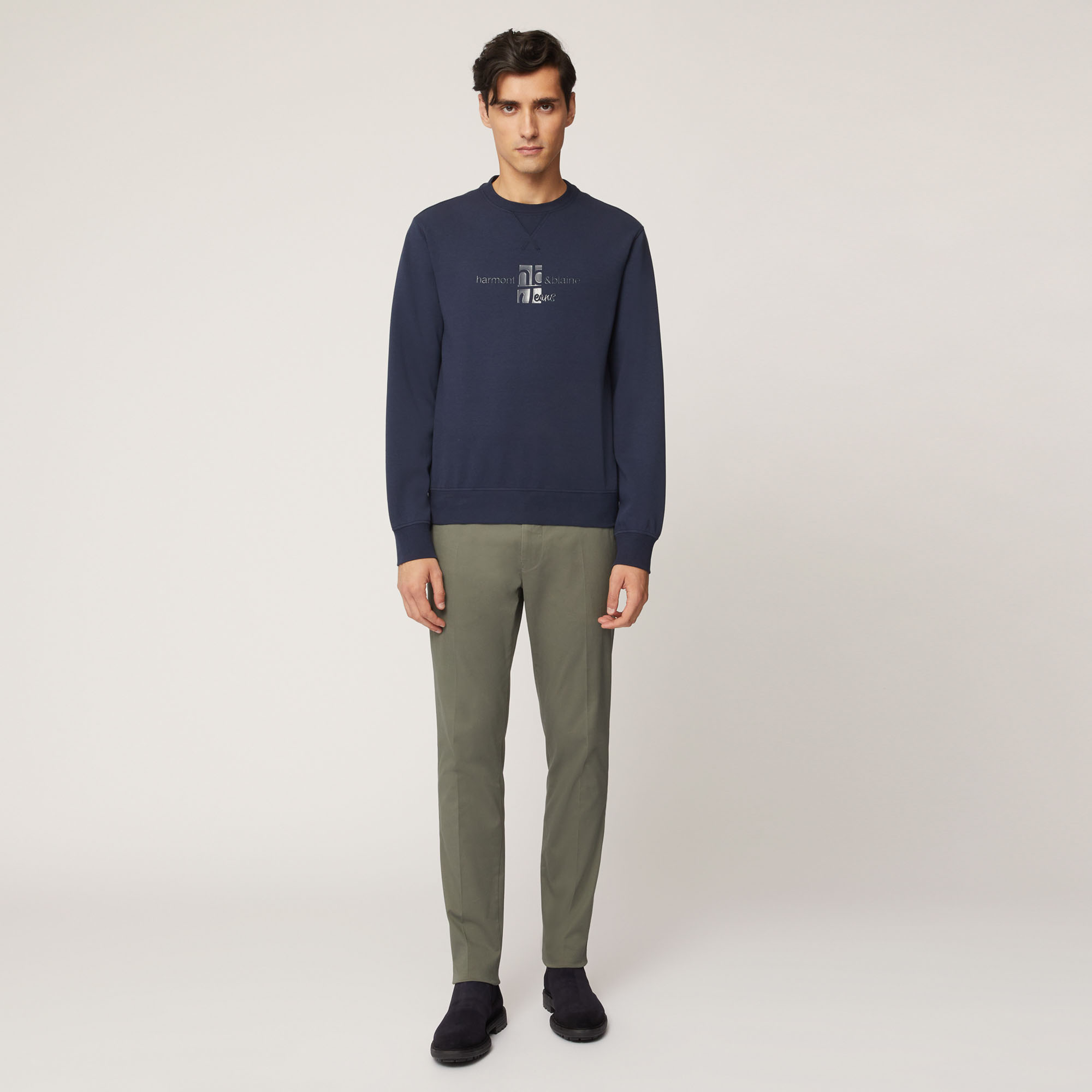 Felpa Girocollo Con Stampa Lettering, Light Blue, large image number 3