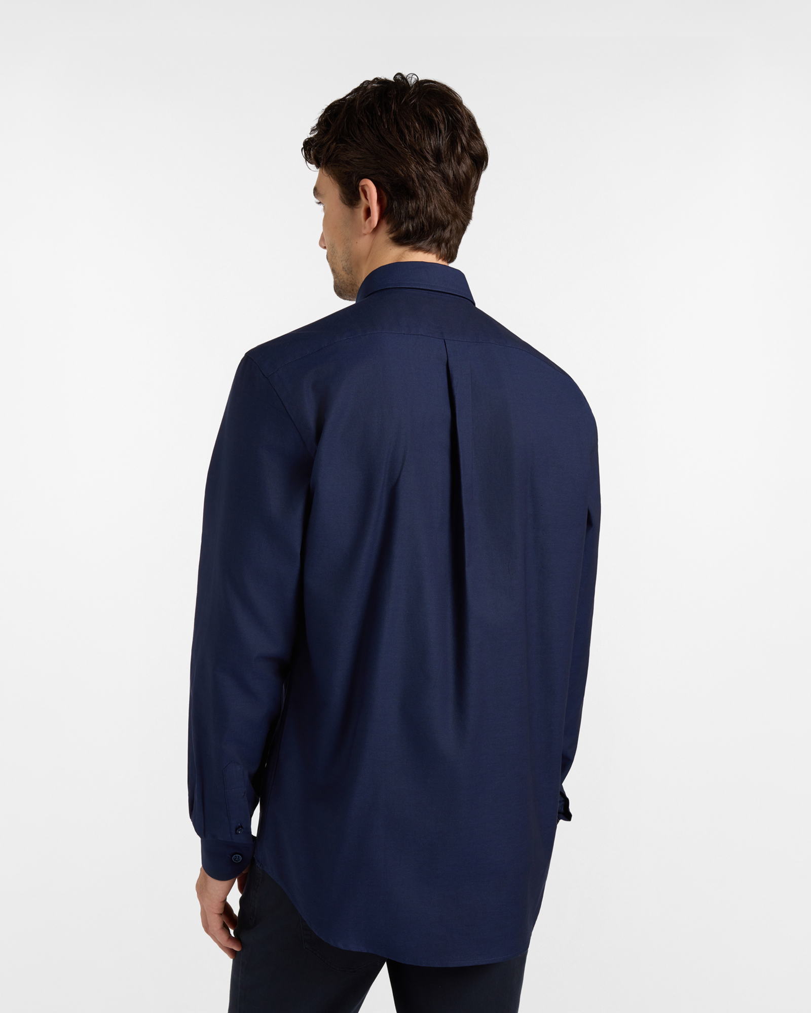 Camicia HBJ Uomo Regular Fit con collo Montecarlo in puro cotone, BLU SCURO, large