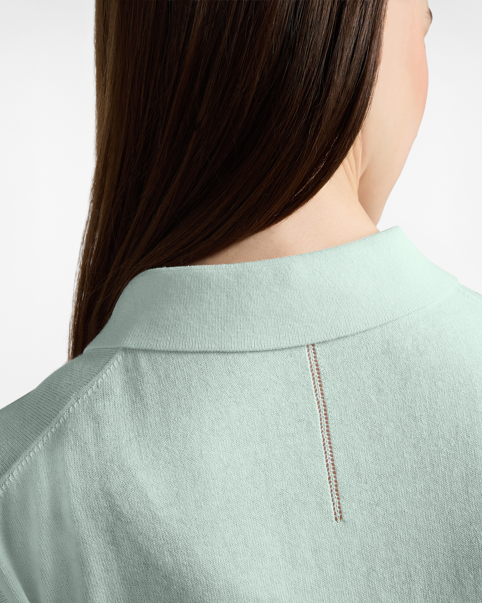 Silk blend knit polo shirt, Green, large image number 2