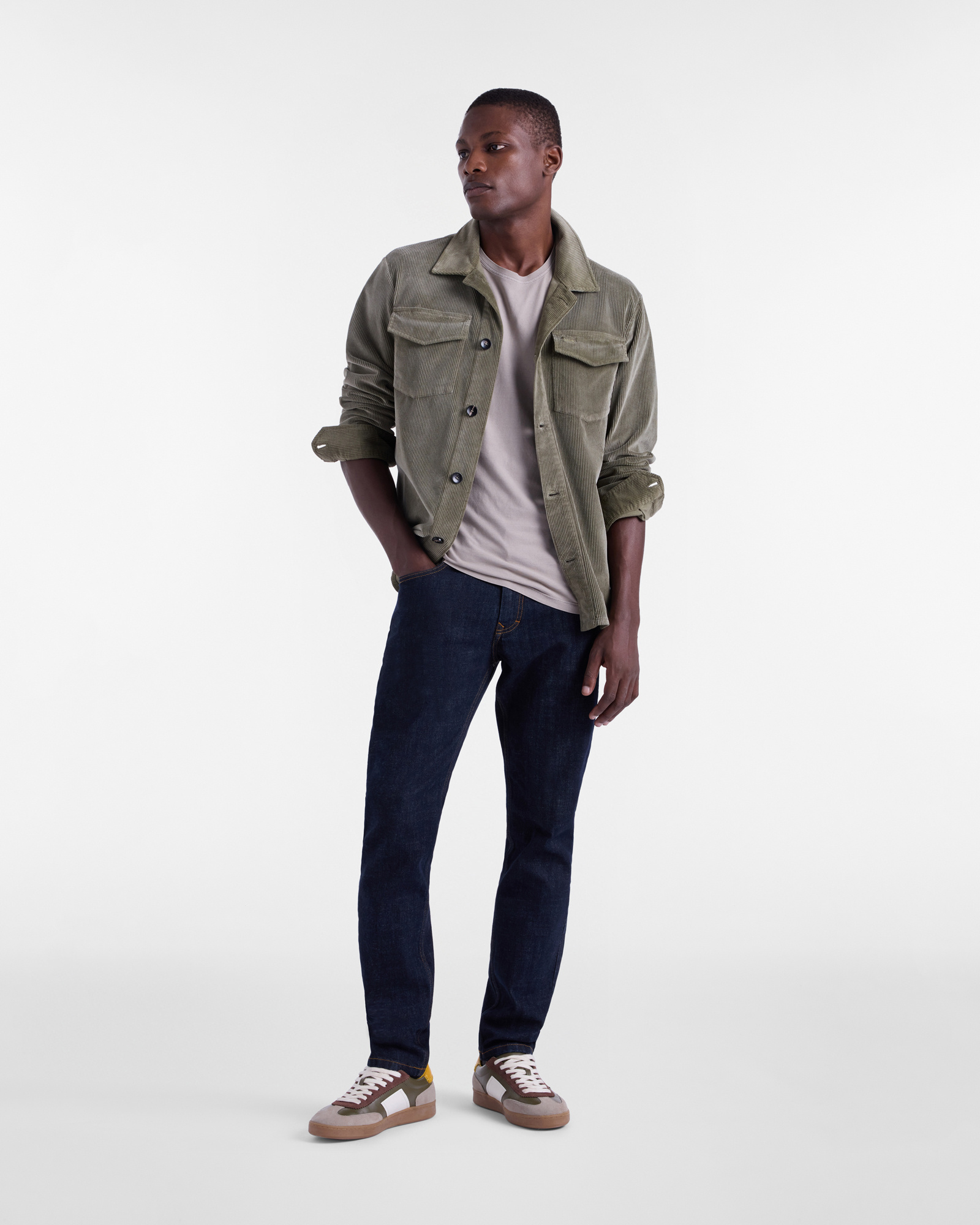Overshirt In Velluto Capsule Artigianalità a Colori, Verde Militare, large image number 3
