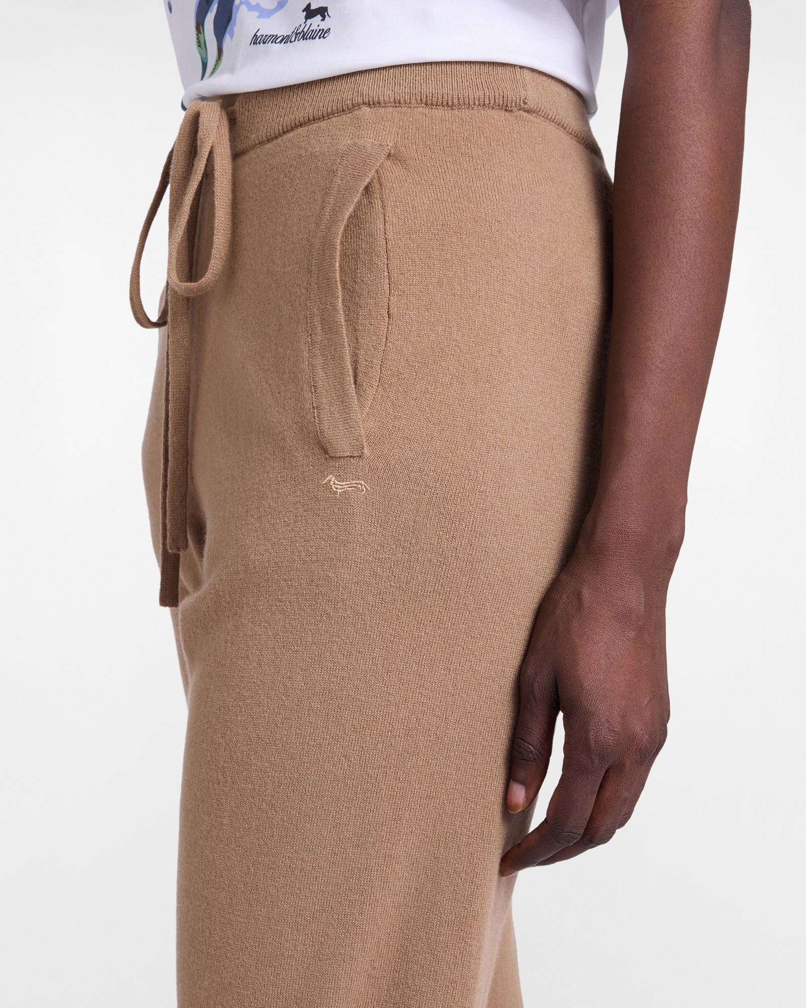 Pantaloni in Lana e Cashmere "Cortina a Colori", Beige, large image number 2