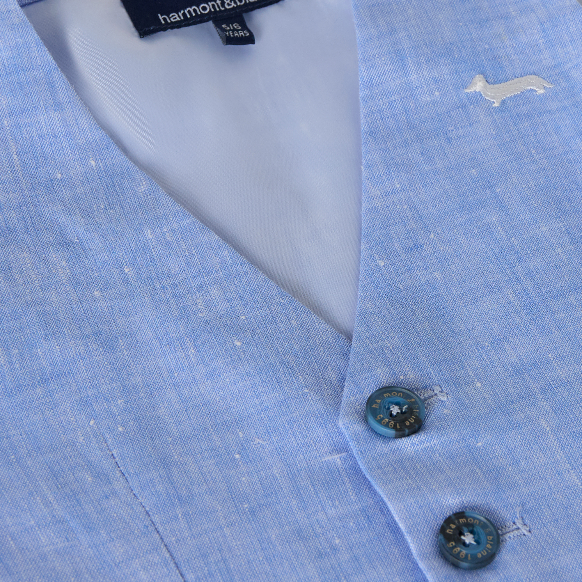 Linen gilet with logo embroidery, Light Blue, large image number 2