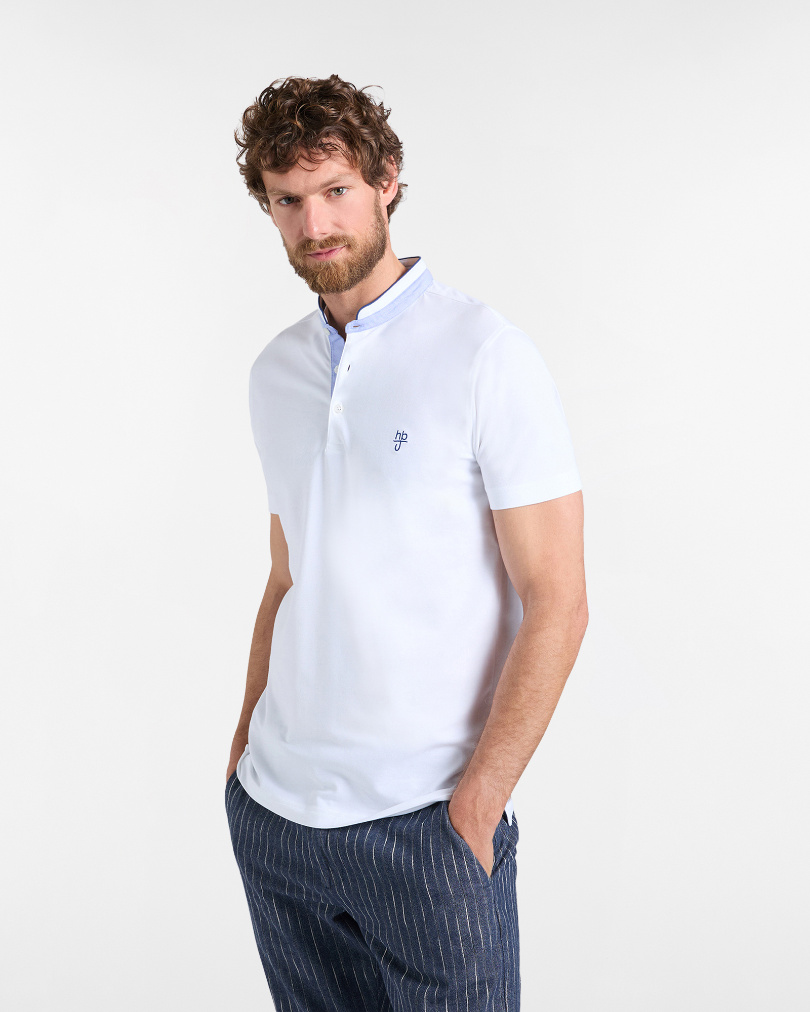 Polo uomo narrow  fit collo coreano 