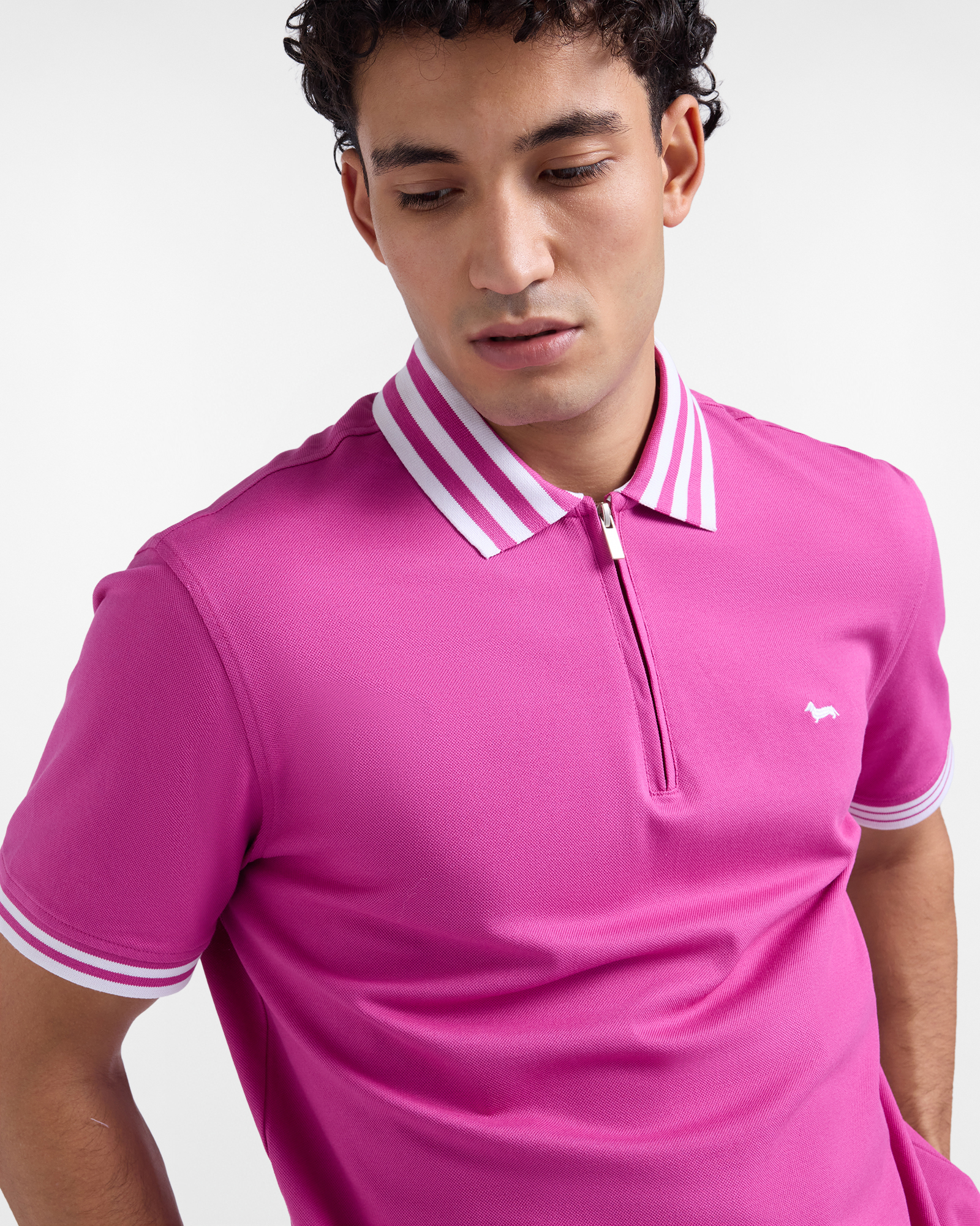 Polo de hombre con cremallera de la C&aacute;psula Sorbetto, Rojo, large image number 2