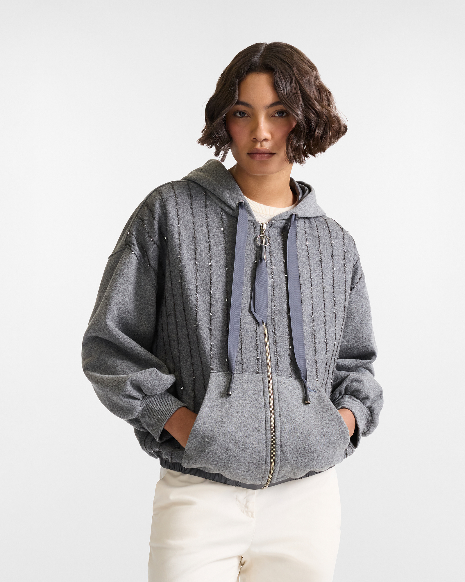Sudadera Oversize con Capucha y Mangas Abullonadas