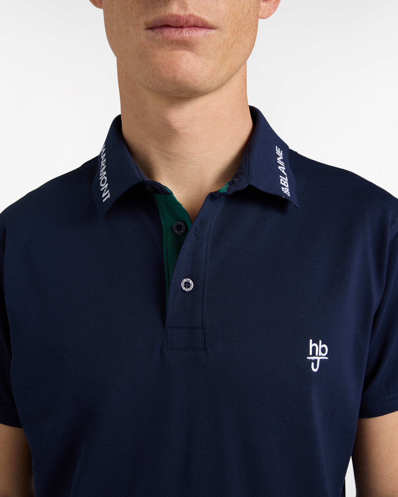 Polo uomo regular fit con colletto logo ricamato, Blu scuro, large image number 2