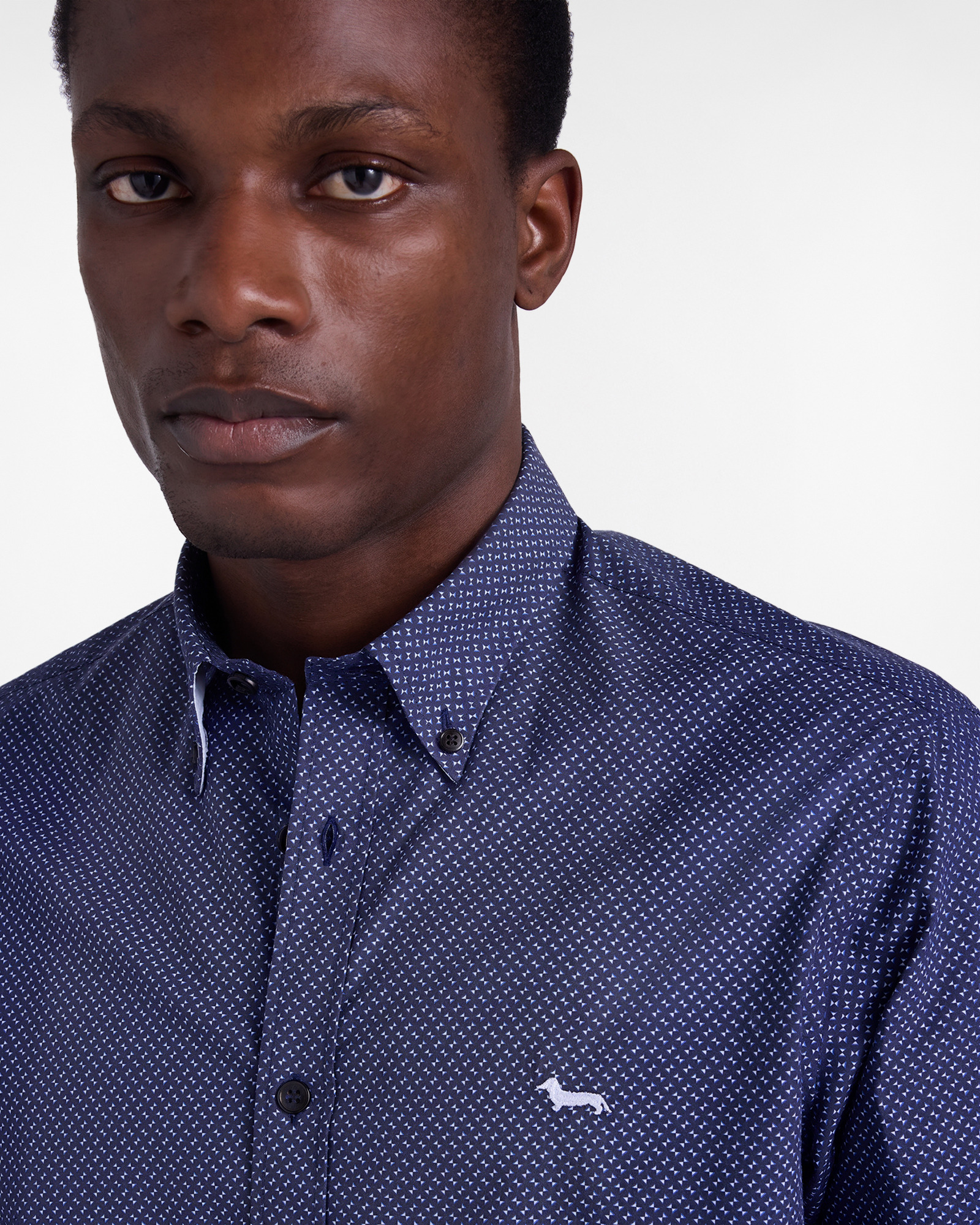 Regular-fit micro print shirt, Navy Blue, large image number 2