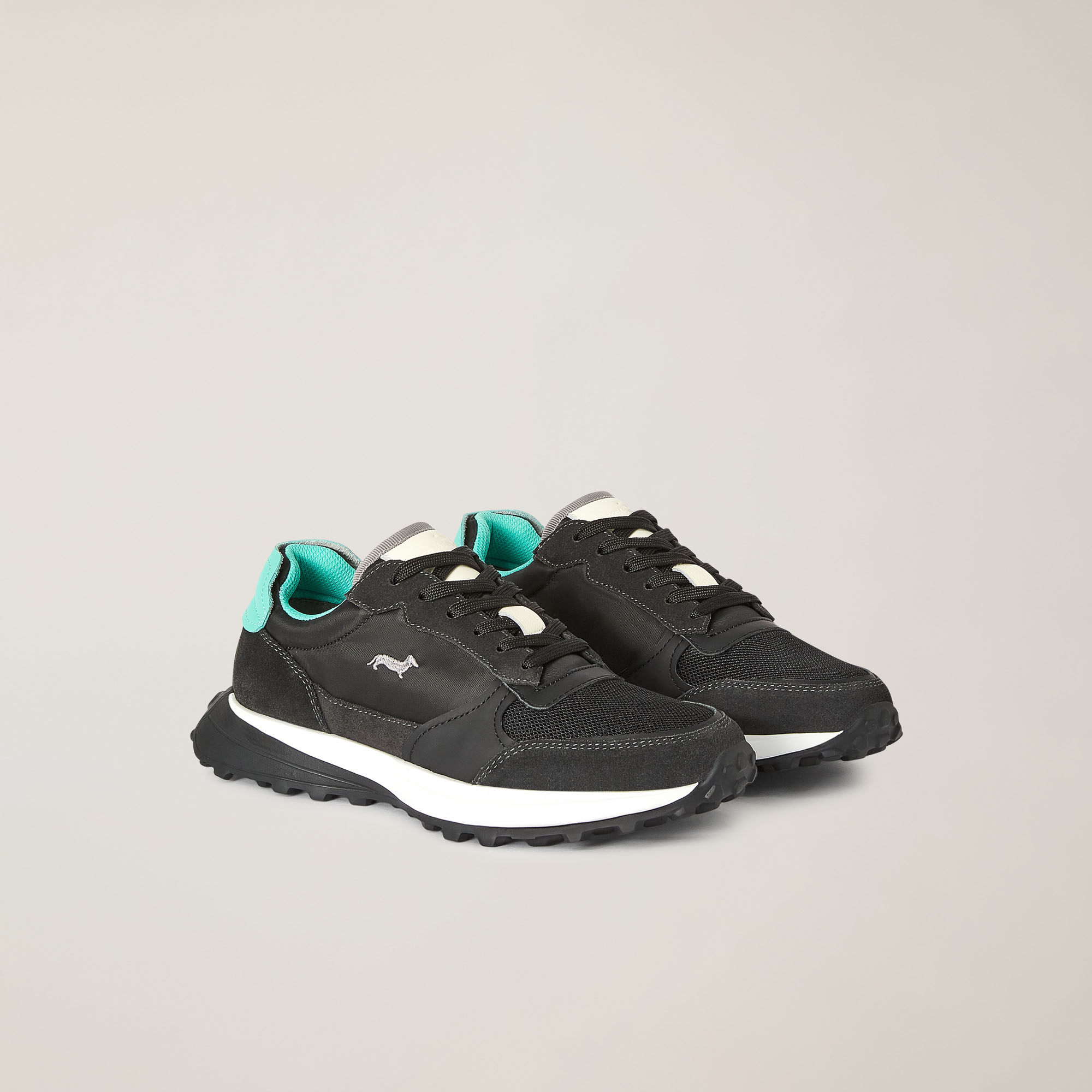 Zapatilla Estilo Running Ultraligera En Mezcla De Materiales, Negro, large image number 1