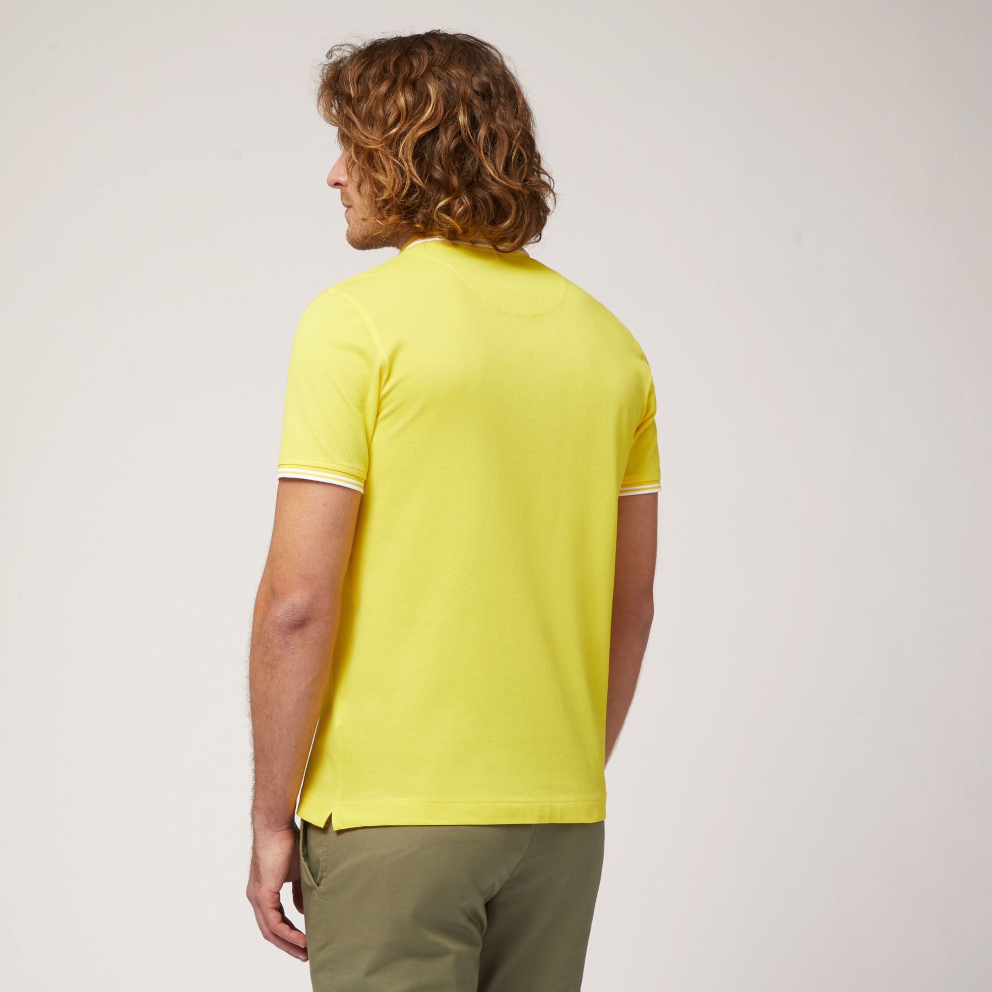 Polo with Contrasts, Light Yellow, large image number 1