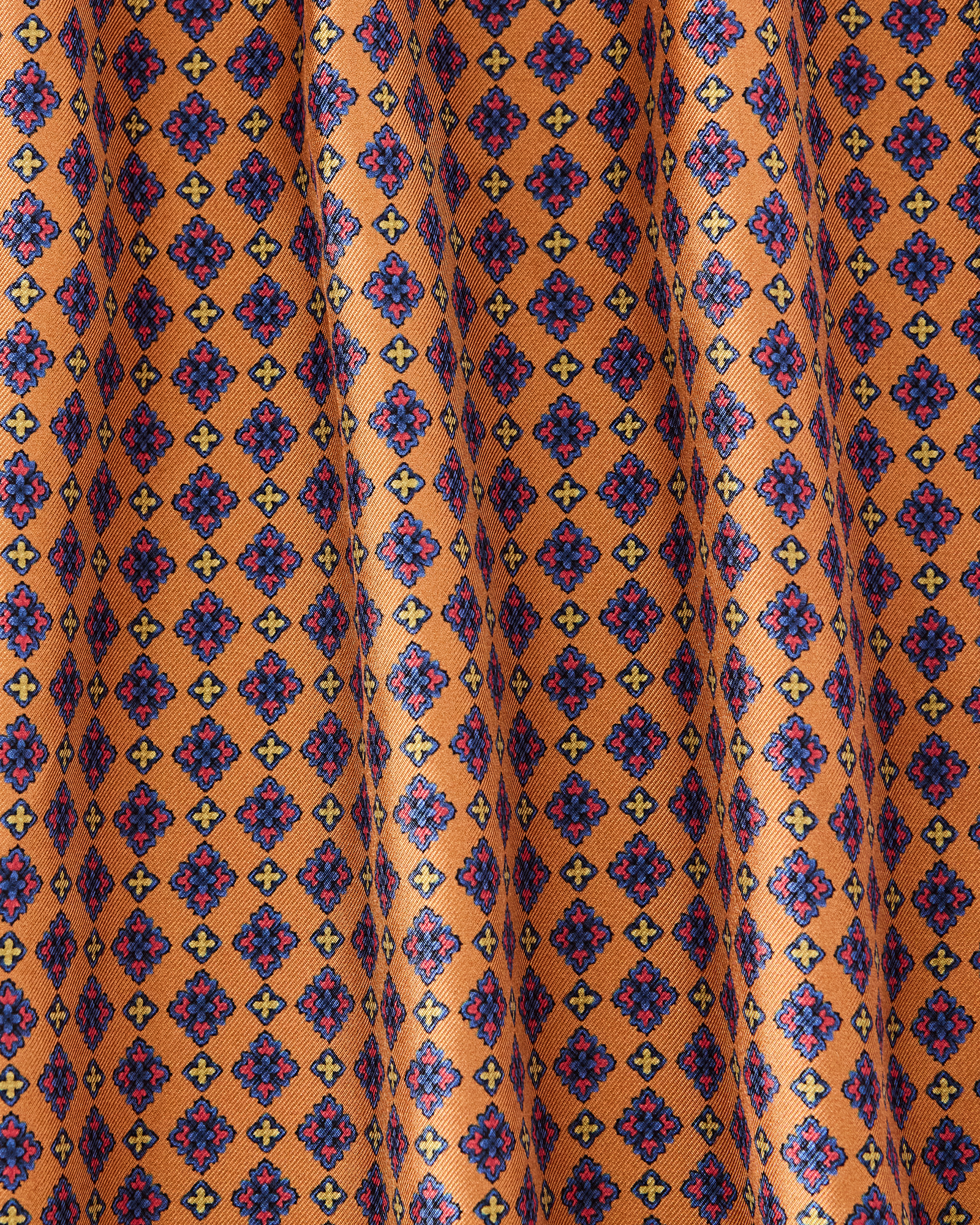 Men&rsquo;s pure silk bandana with paisley design, BRICK RED, large