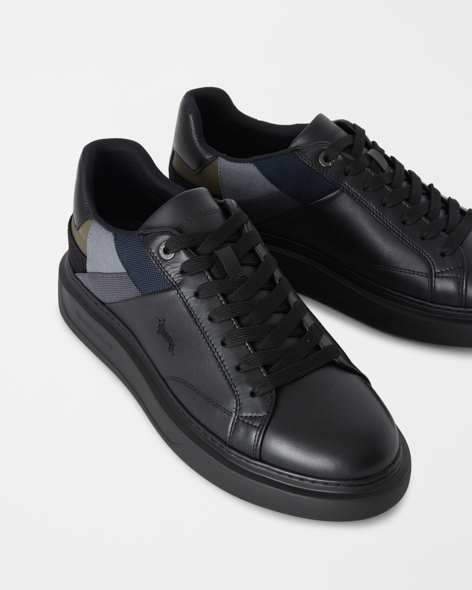MEN'S CALF-TEX FABRIC SHOE, BLACK - MULTICOLOR, large image number 3