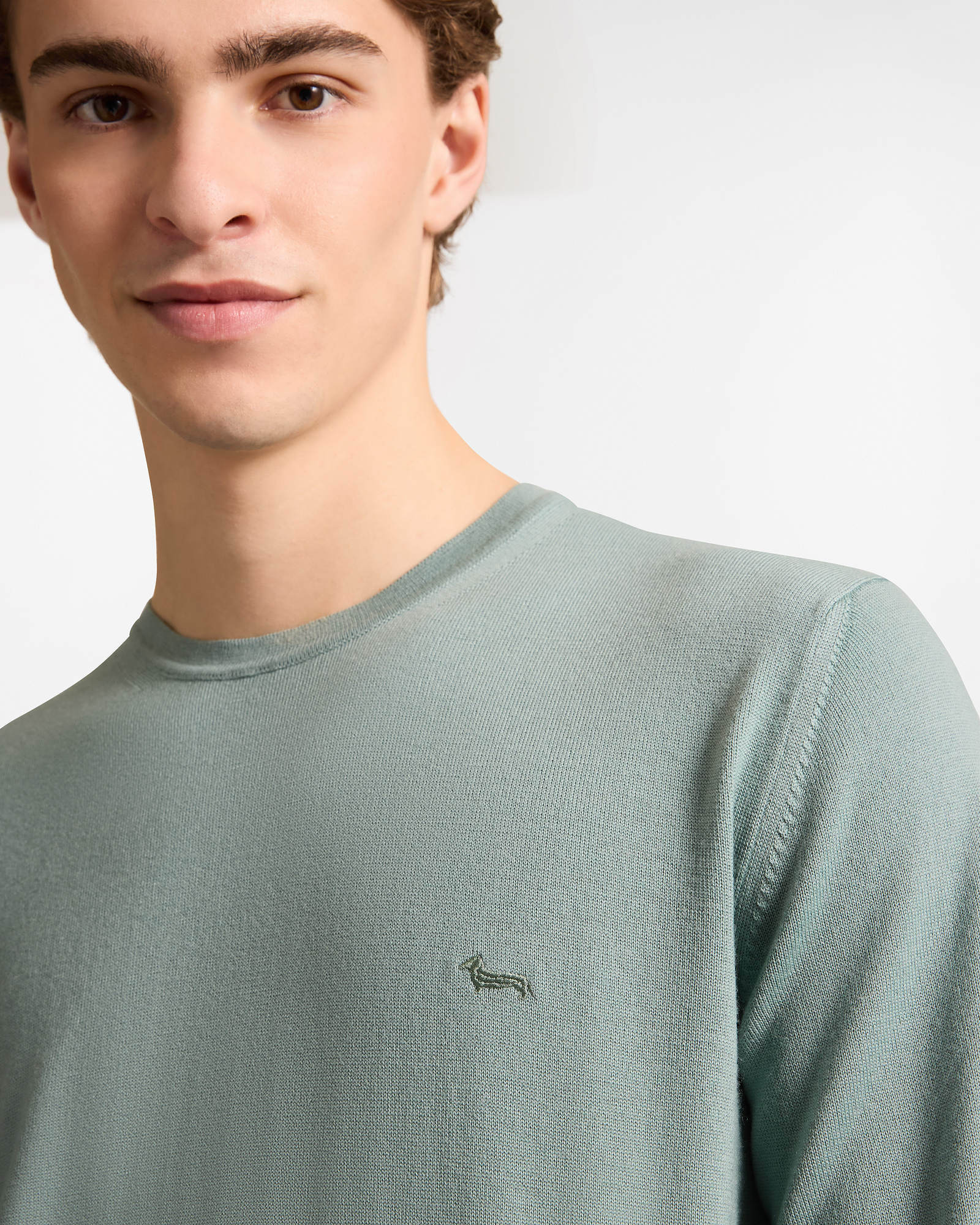 Suéter Cuello Redondo de Lana Merino, Verde Claro, large image number 2
