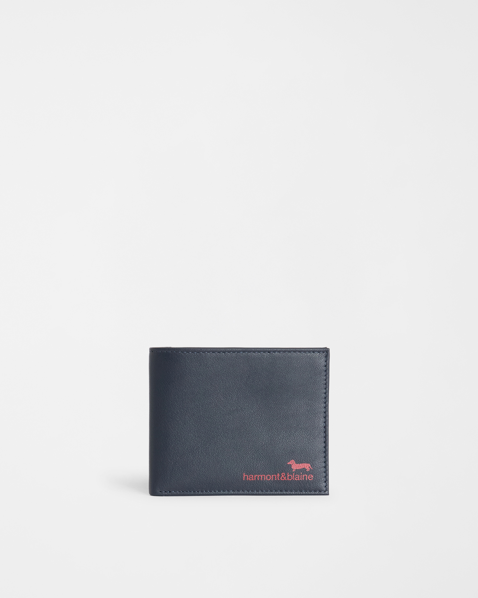 Portafoglio in Vera Pelle, Blu, large