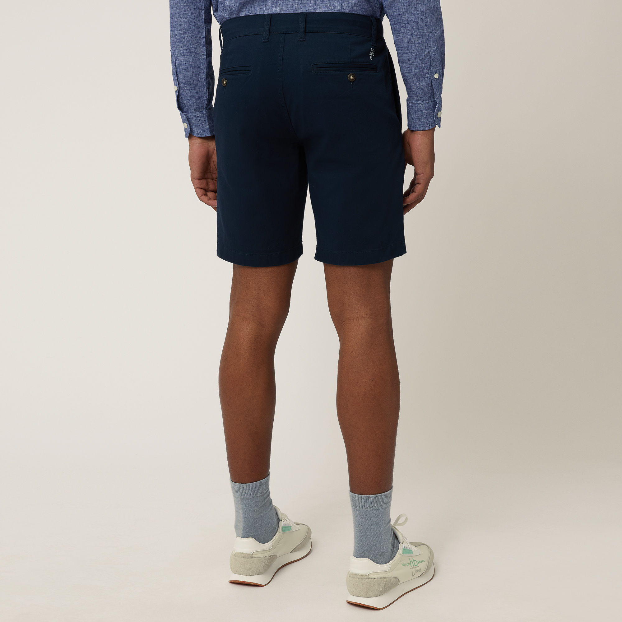 Twill Chino Shorts, Dark Blue, large image number 1