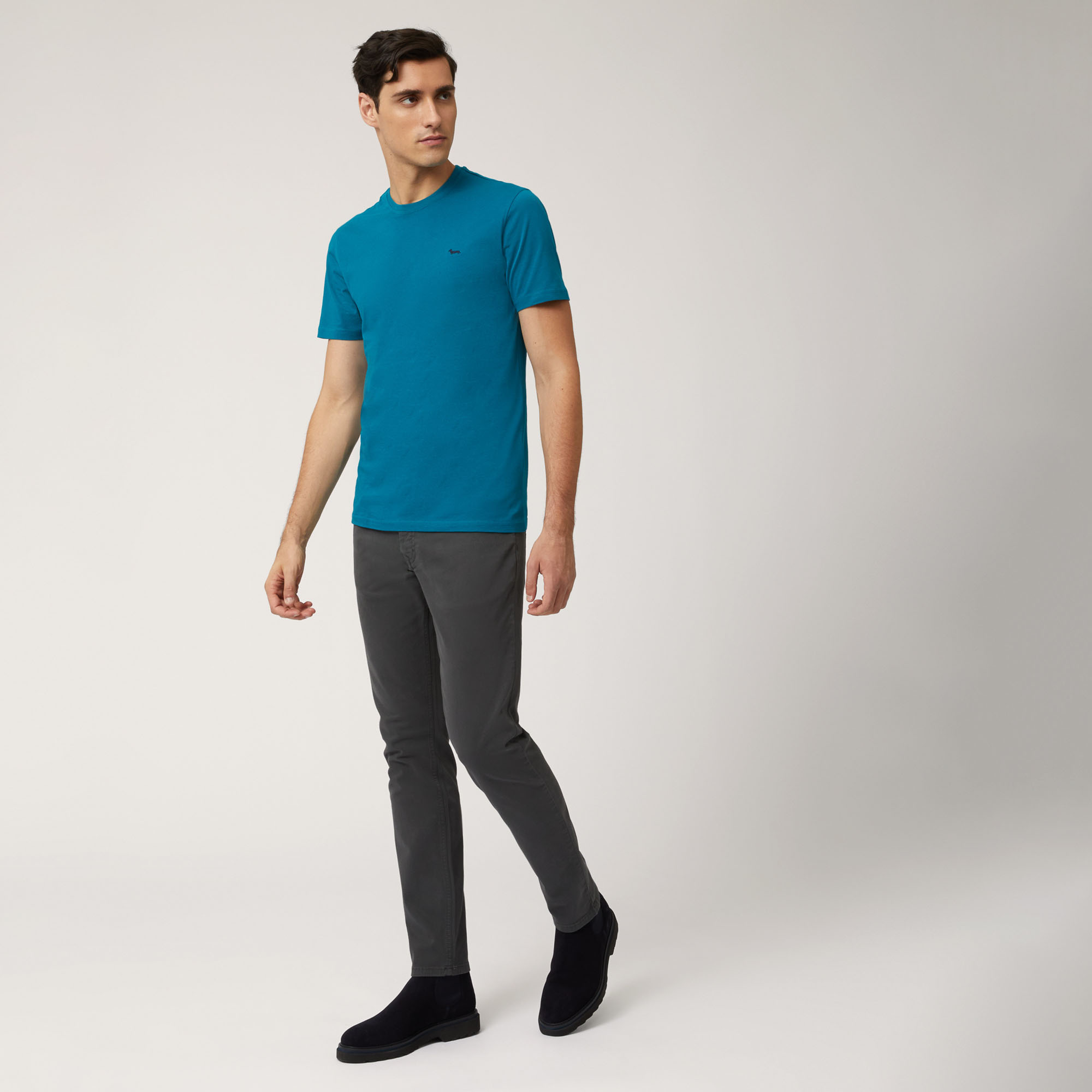 T-Shirt In Jersey Di Cotone, Blu, large image number 3