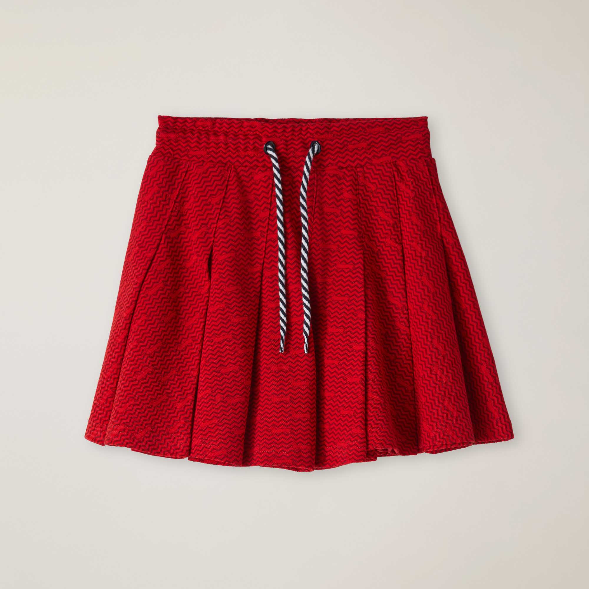 Micro-patterned print skirt, Red, large image number 0
