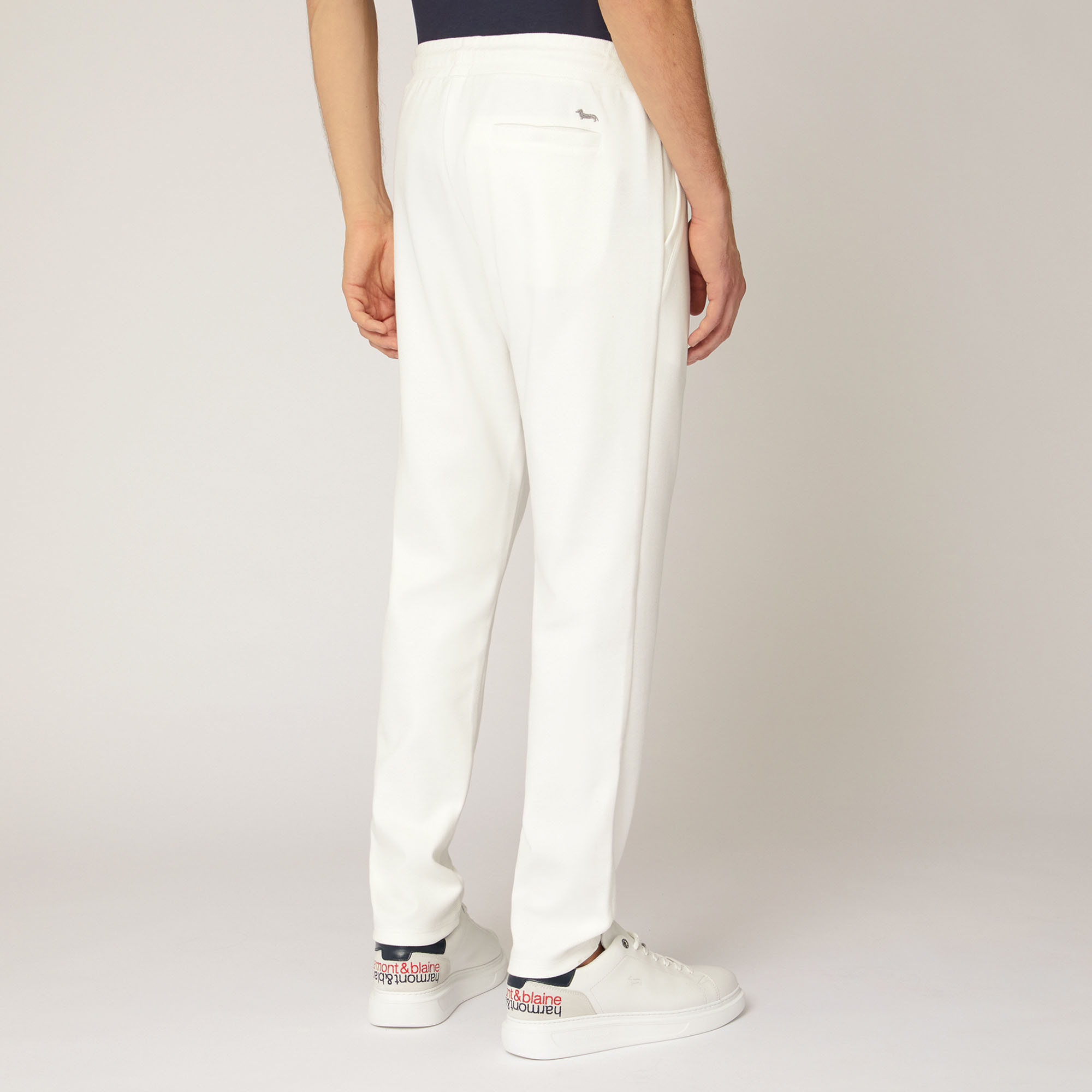 Hose aus Stretch-Baumwolle mit Tasche hinten, Weiß, large image number 1