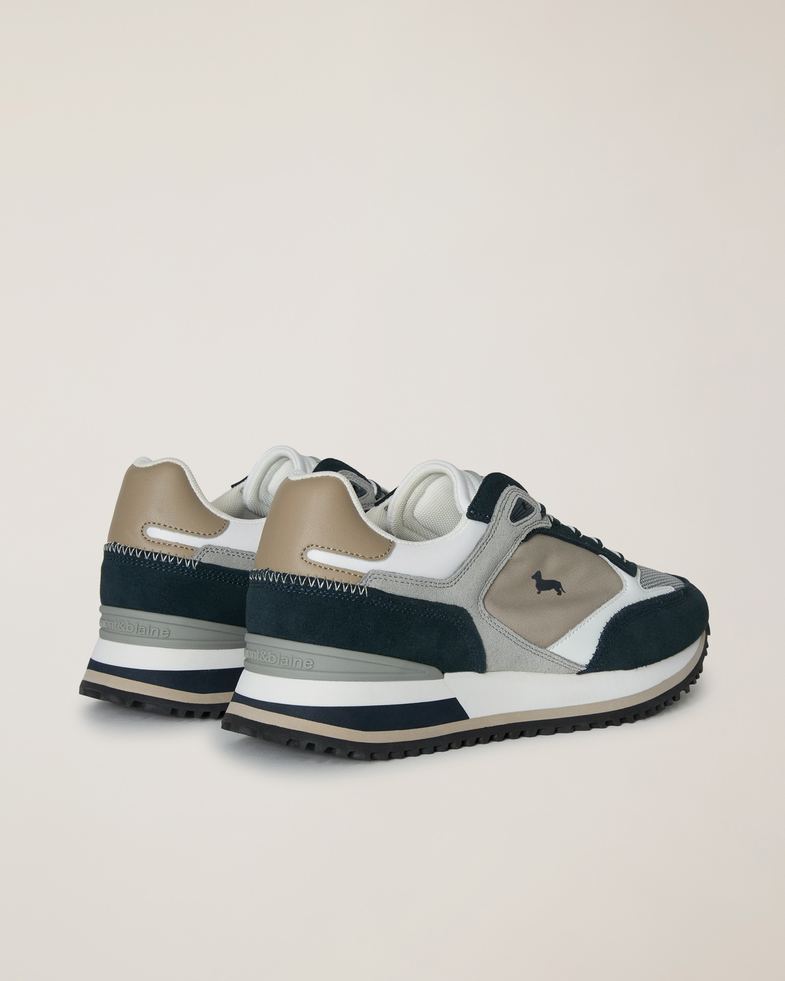 Mixed-material and colors sneaker, Blue/Grey, large image number 2