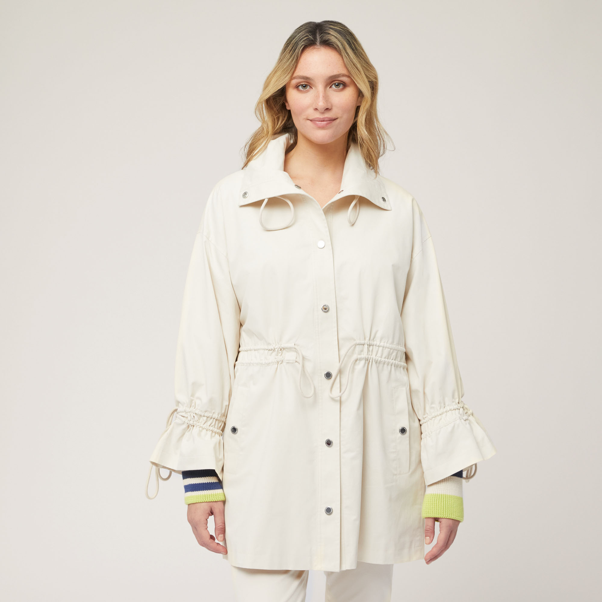 Duster Coat with Double Drawstring