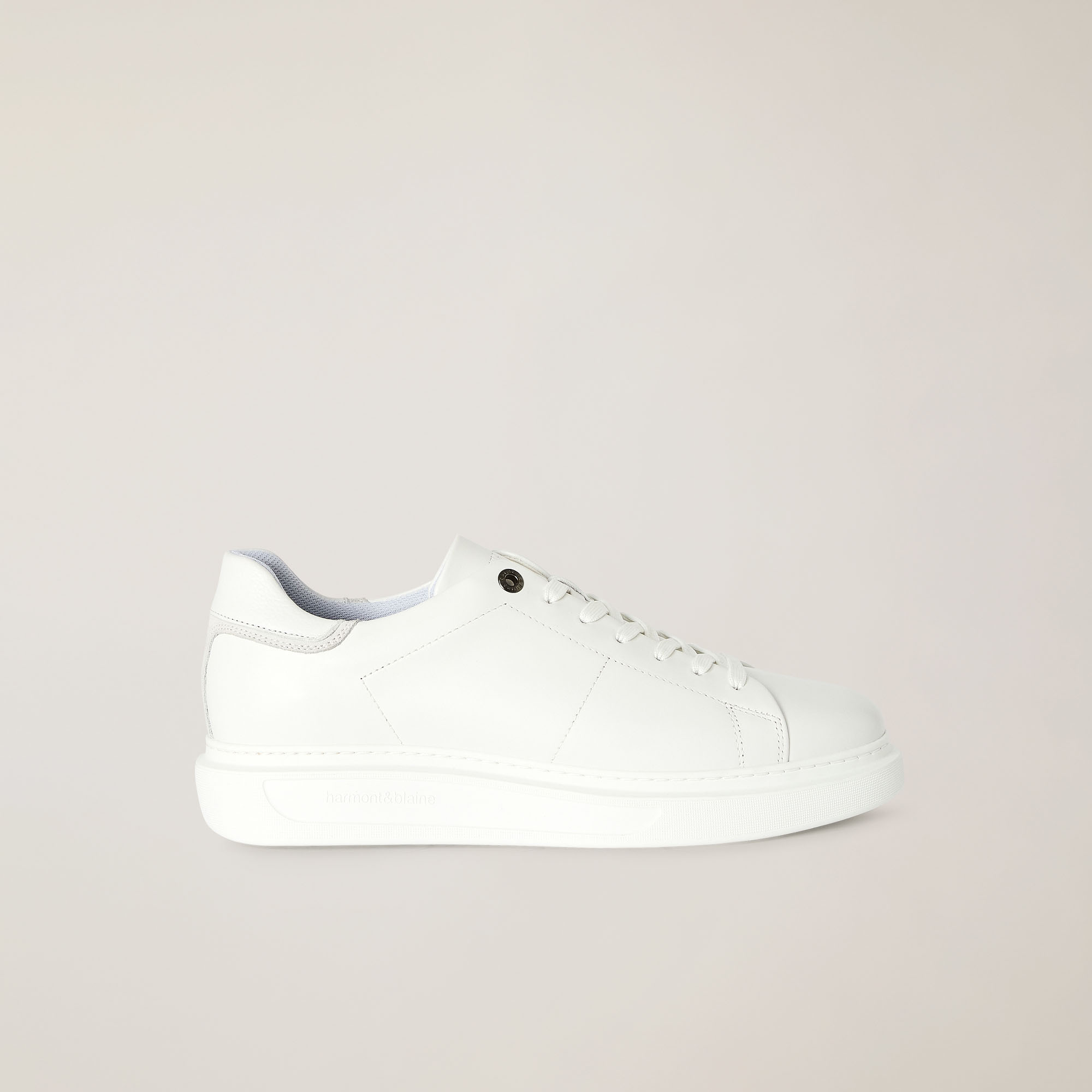 Sneaker In Vera Pelle, Bianco, large image number 0