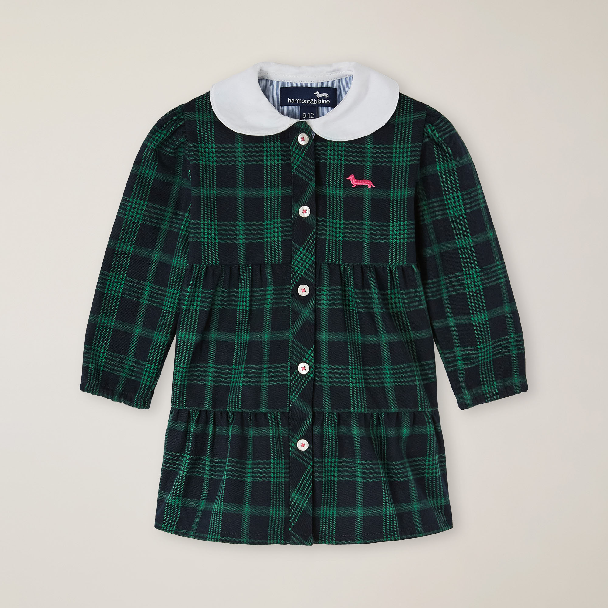 Checked pattern dress with buttons, Navy blue, large image number 0