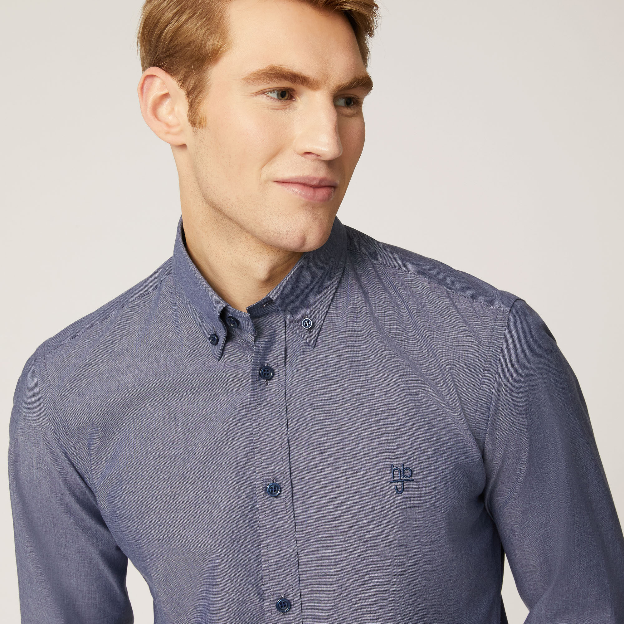 Camicia Narrow Fit In Cotone, Grigio, large image number 2