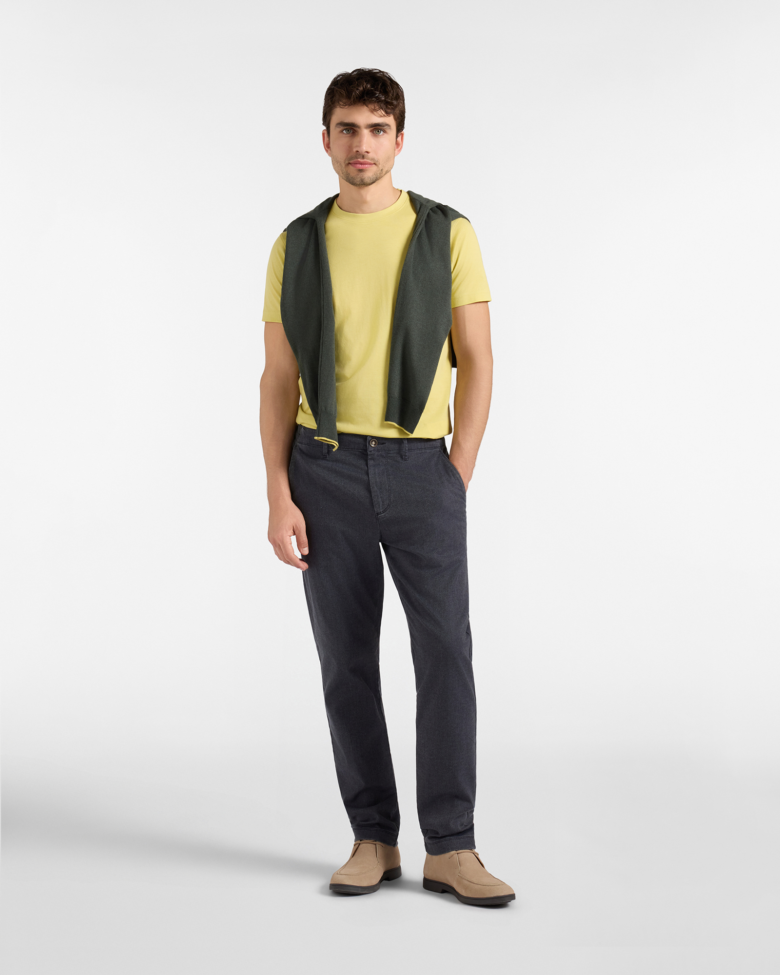 T-shirt HBJ Uomo Narrow Fit in puro cotone, GIALLO, large image number 3