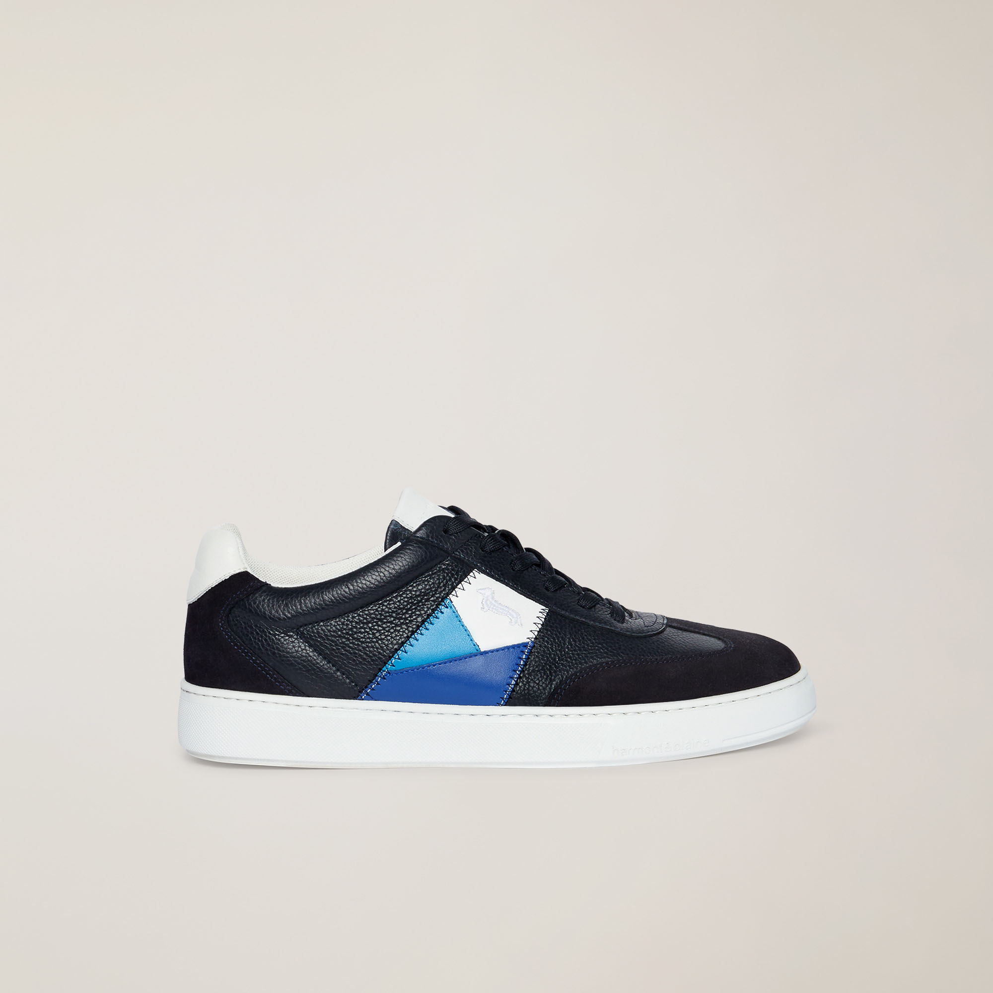 Sneaker Inserti A Contrasto, Blu/Bianco, large