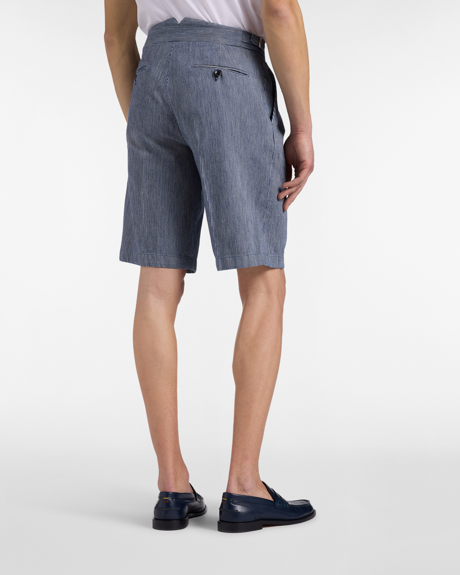  Harmont&blaine Harmont&blaine - „re-loved“ Herren-bermuda In Denim Mit Feinem Streifenmuster, Mann, Blau, Größe: Xs 