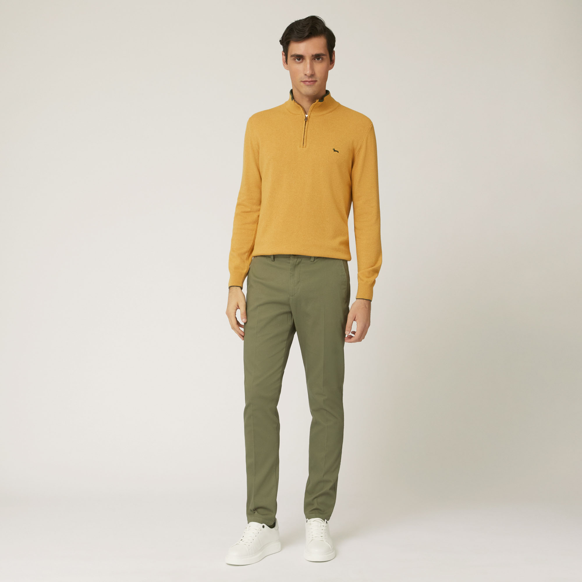 Narrow-Fit Stretch Cotton Chinos, Green, large image number 3