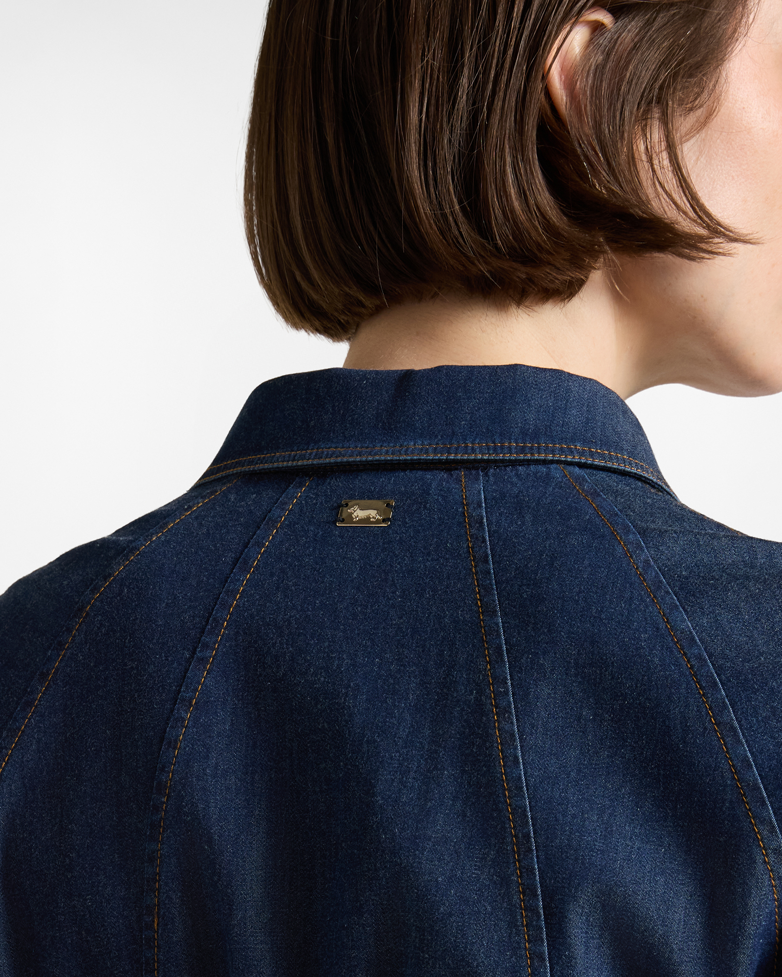 Women's Denim Blue Midi Shirt Dress with Elasticated Waist, DENIM BLUE, large image number 2