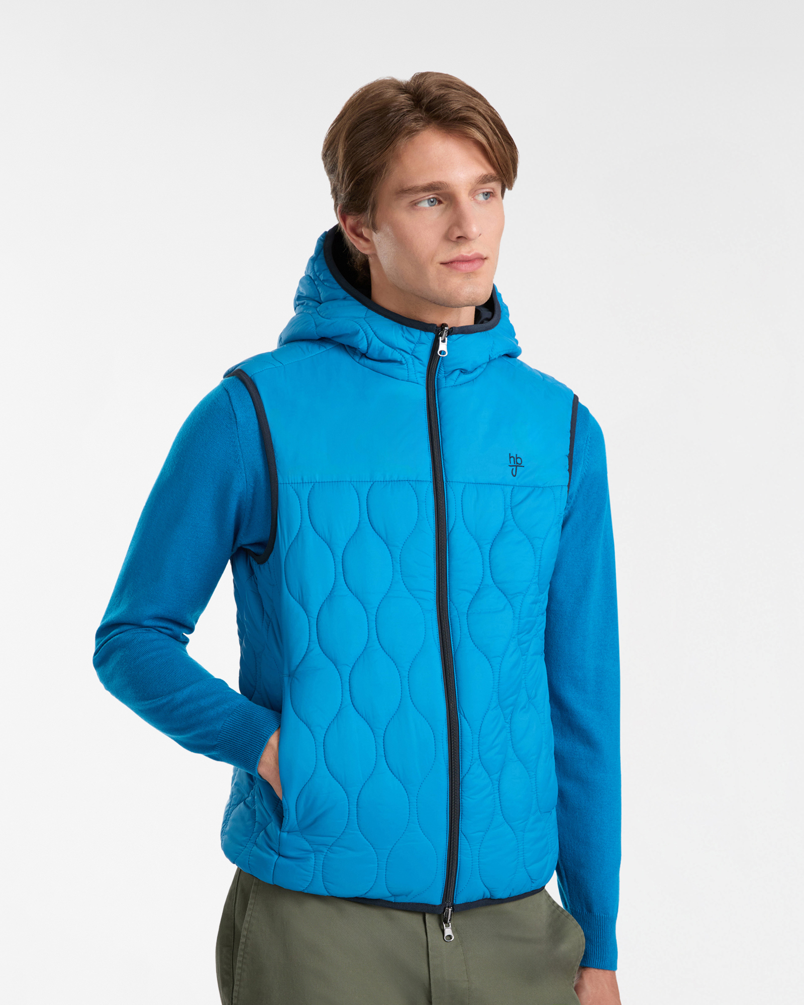 Double-Faced Hooded Vest, Dark Blue, large image number 2