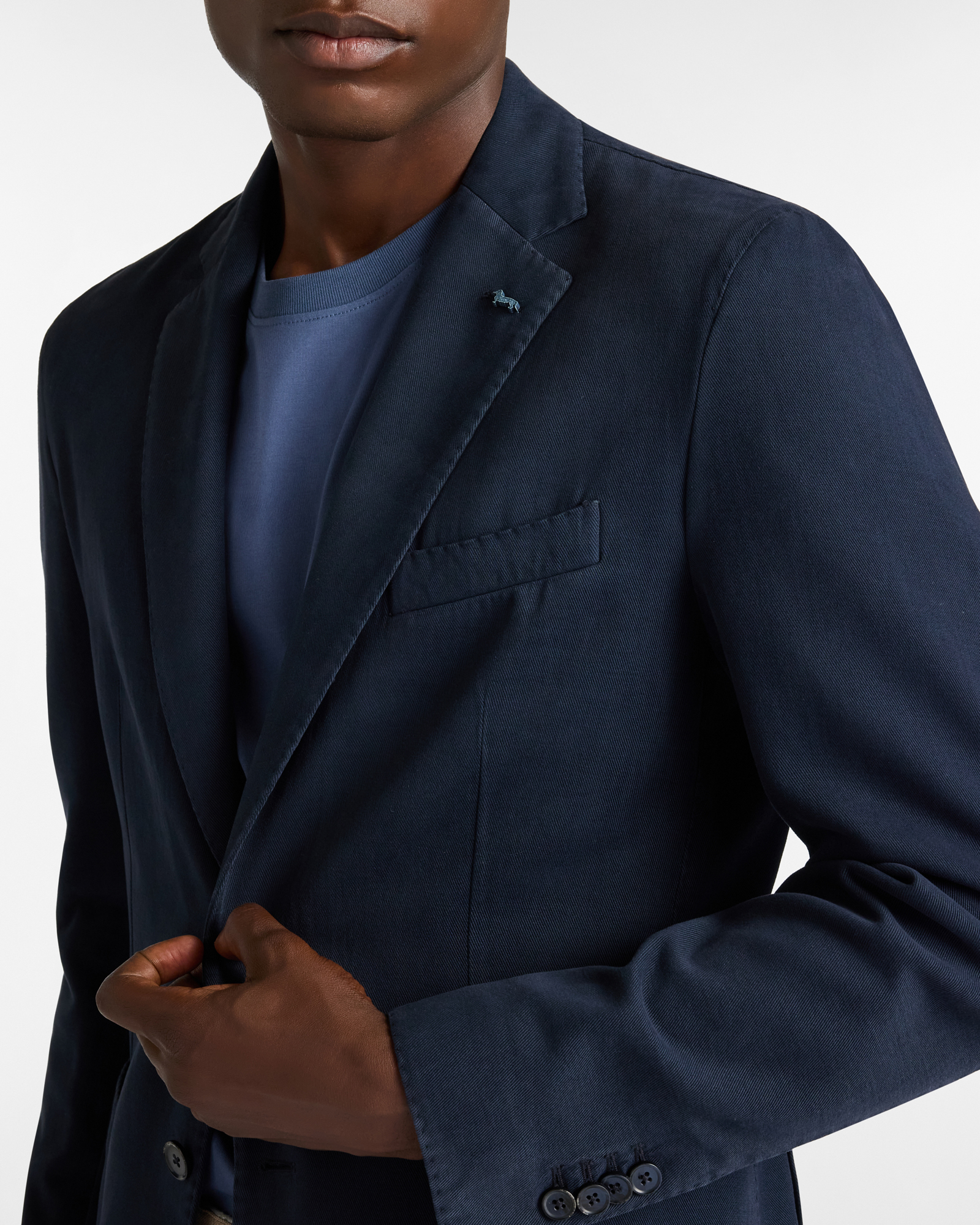 Single-Breasted Jacket in Cashmere Blend, Navy Blue, large image number 2